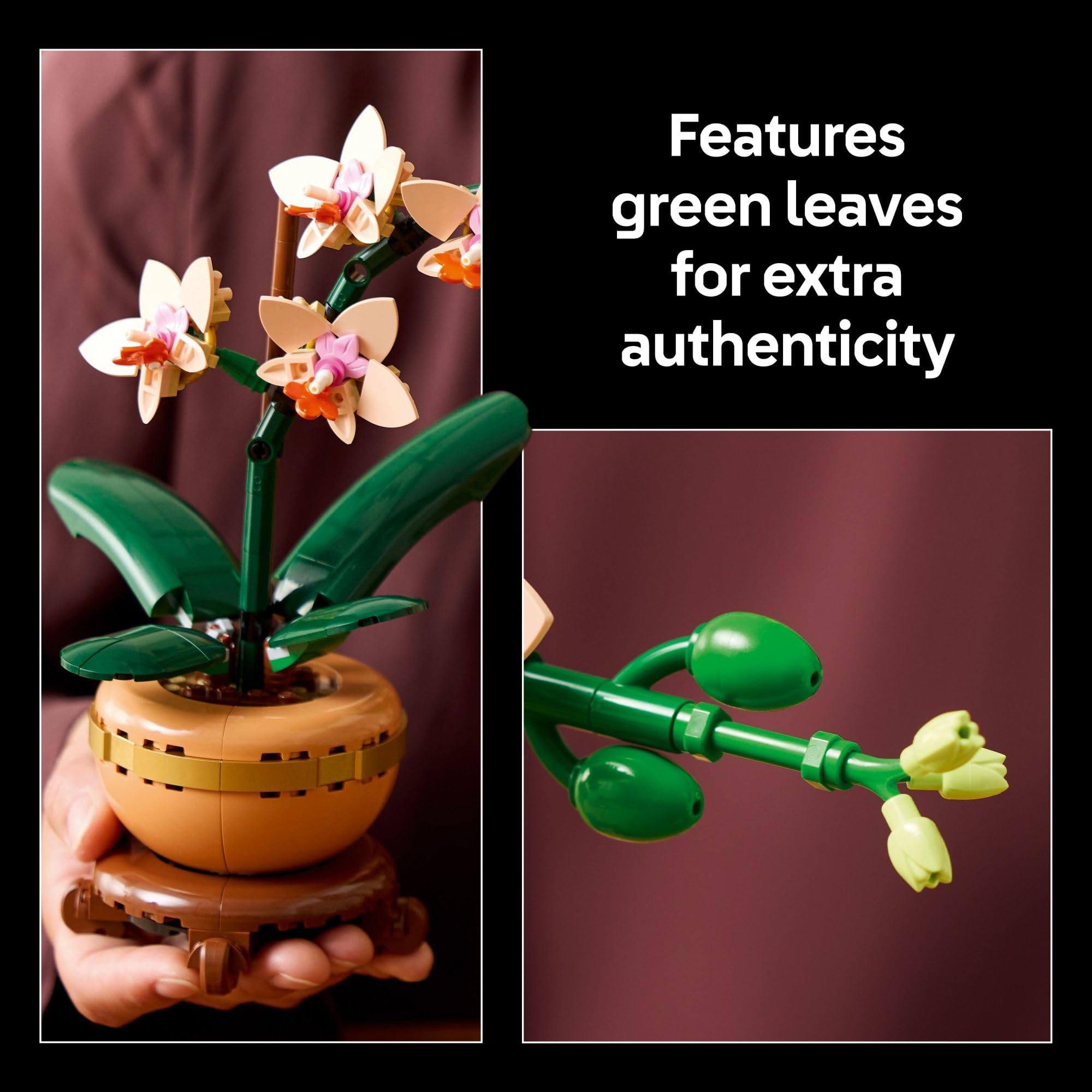 LEGO Botanicals Mini Orchid Building Set - Artificial, Fake Orchid for Home Decor, Adults Ages 18+ - Gift for Birthdays - Indoor Plant Decorations for Table, Desk, Office - 10343