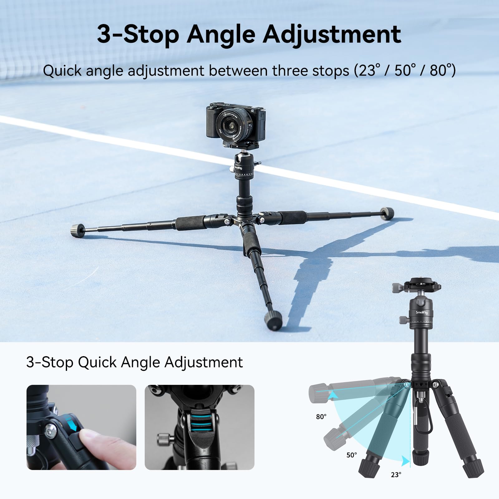 SmallRig VT-20 Aluminum Mini Tripod, 20" Desktop Tripod with 360° Ball Head, Compact Desktop Tripods for DSLR Camera Video Camcorder, Load up to 13lb/6kg-4289: SmallRig VT-20 Aluminum Mini Tripod, 20" Desktop Tripod with 360° Ball Head, Compact Desktop Tripods for DSLR Camera Video Camcorder, Load up to 13lb/6kg-4289