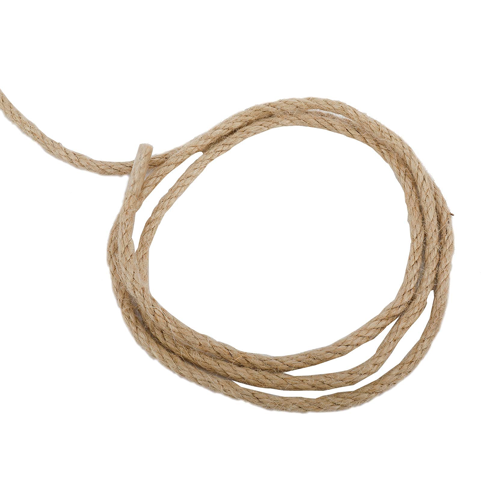 PetierWeit Natural Jute Twine Hemp Rope 164 Feet 6mm(1/4 Inch) Hemp Rope Soft Durable Rope Without Nasty Chemical Smell Excellent for Ribbon Wrap and Other Crafts Accessory: 164FT 6mm