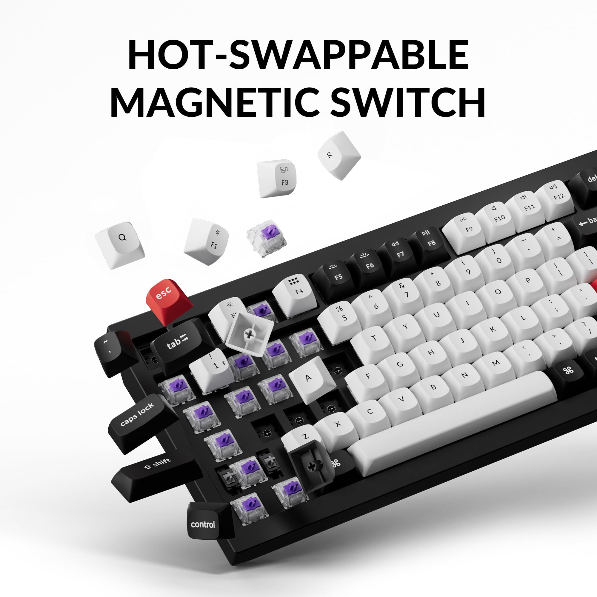 Keychron Q1 HE Wireless Custom Mechanical Keyboard with Hall Effect Gateron Double-Rail Magnetic Switch Rapid Trigger, QMK 2.4 GHz Bluetooth RGB Compatible with Mac Windows Linux (Hot-swappable) thumbnail 4