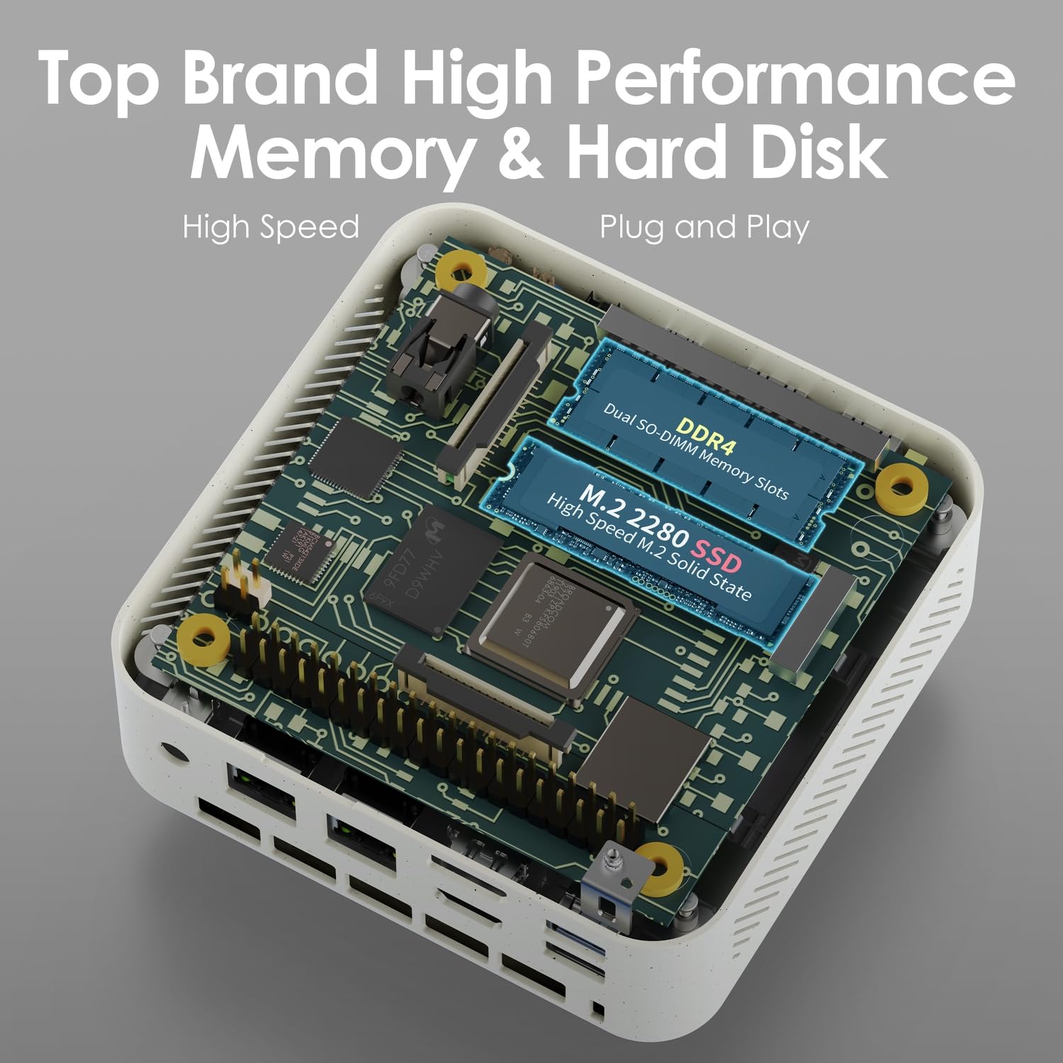 CyberGeek Mini PC Computers Gaming, AMD Ryzen 7 5700u (8C/16T,up to 4.3 GHz), Micro PC 64GB DDR4 RAM 2TB PCIe SSD, Small Desktop PC Supports 4K@60Hz/Triple Display/WiFi 5/BT5.0/HDMI+DP/Home/Office: 64GB RAM | 2TB SSD 5700U