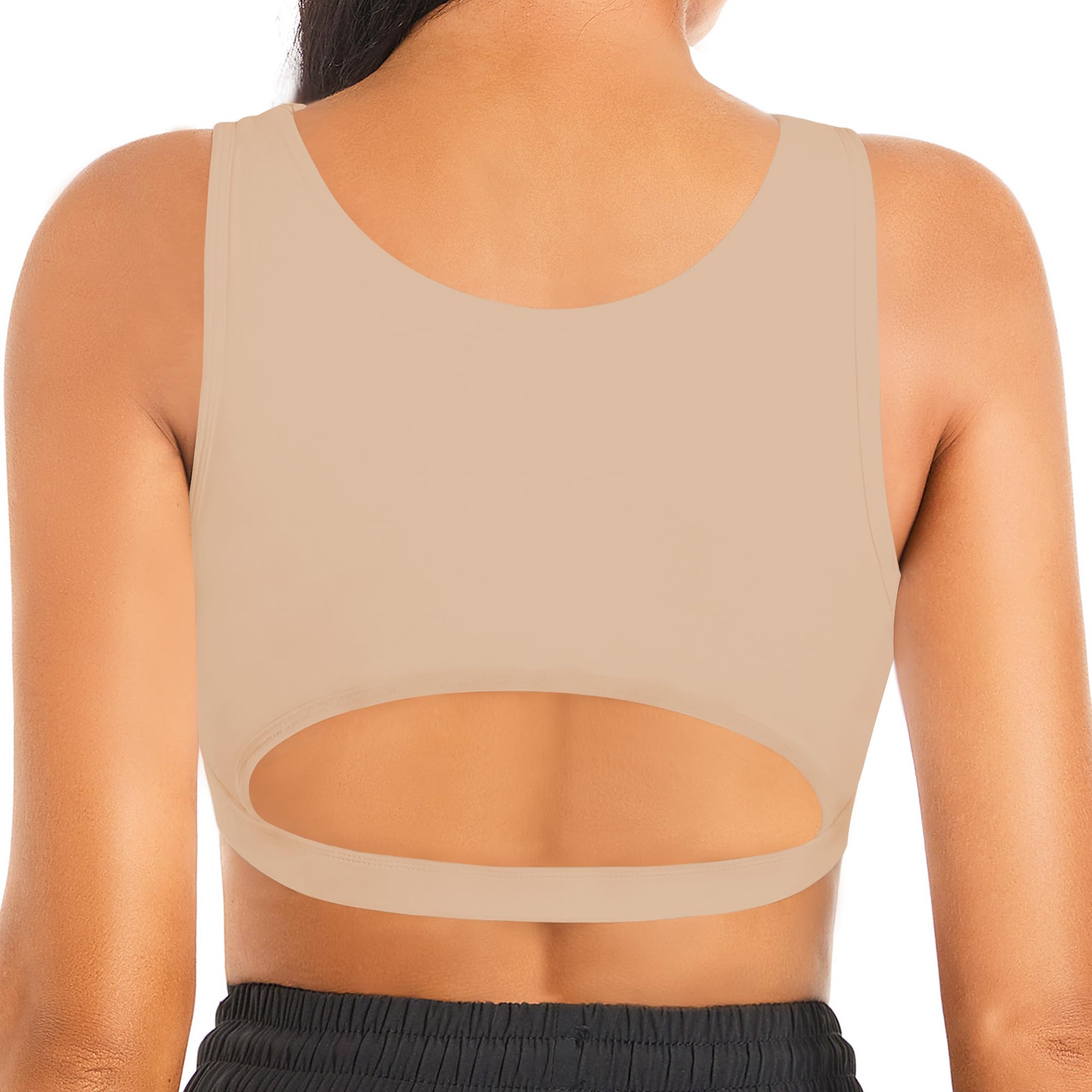 Betaven Push up Sports Bra for Women Sexy Hollow Crop Tops with Removable Cups Workout Fitness Yoga Bra Medium Support thumbnail 3