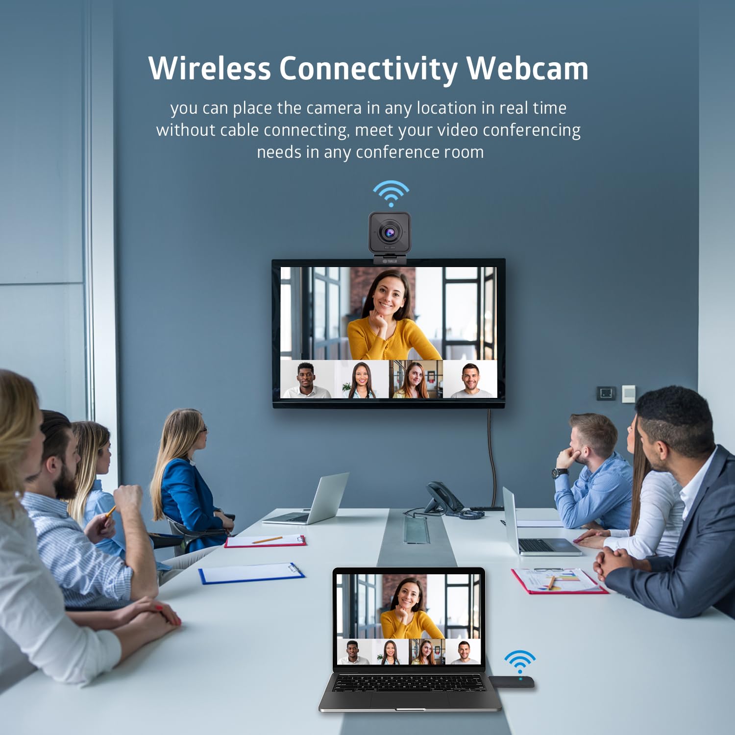TOALLIN 1080P HD Wireless Webcam for PC, Built-in Noise-Canceling Microphone, Wireless Computer Camera for Video Conferencing, Live Streaming and Online Video Calls: TOALLIN 1080P HD Wireless Webcam for PC, Built-in Noise-Canceling Microphone, Wireless Computer Camera for Video Conferencing, Live Streaming and Online Video Calls