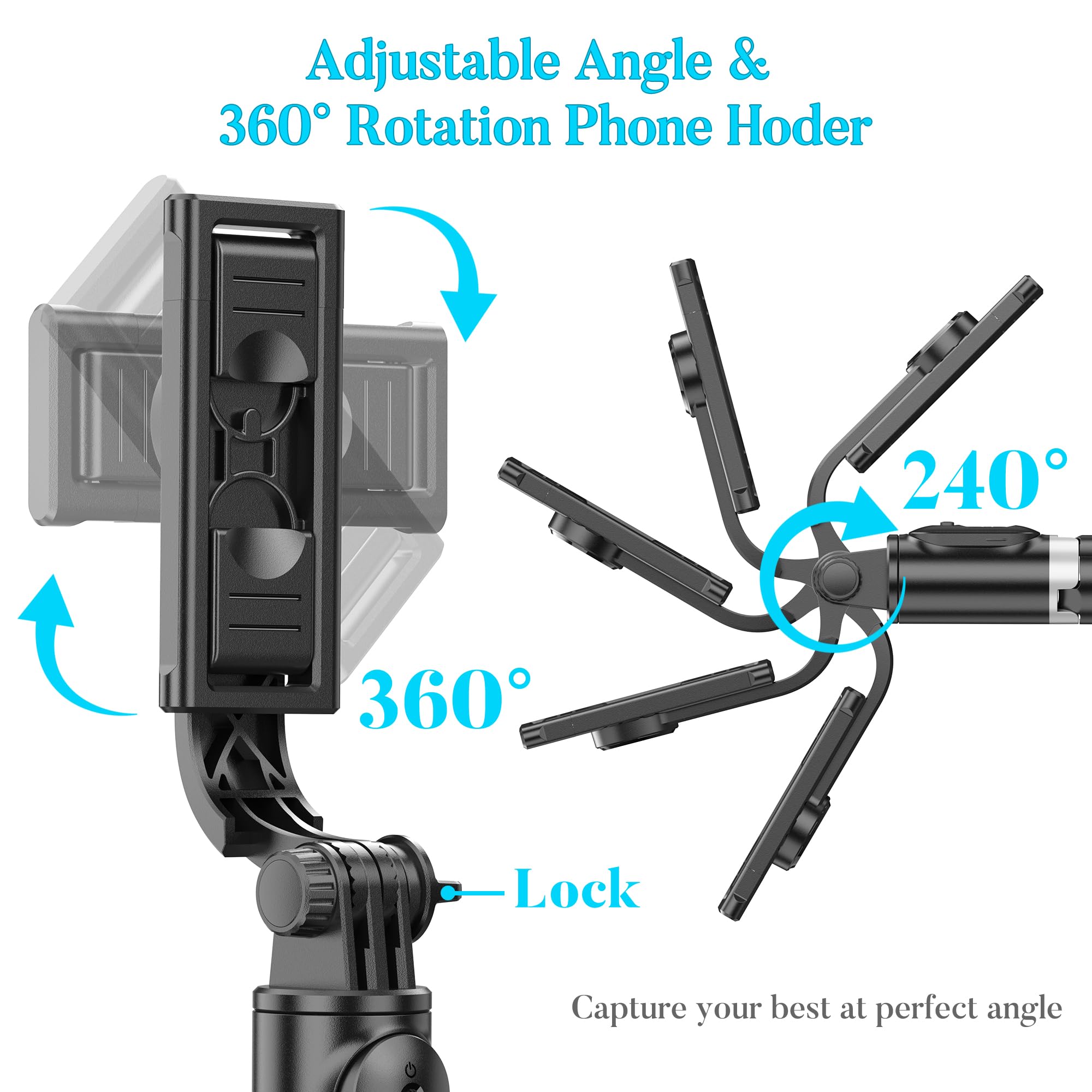 Selfie Stick Tripod, All in One Extendable & Portable iPhone Tripod Selfie Stick with Wireless Remote Compatible with iPhone 16 15 14 13 12 11 pro Xs Max 8 7, Galaxy Note10/S20/S10/OnePlus 9/9 PRO etc