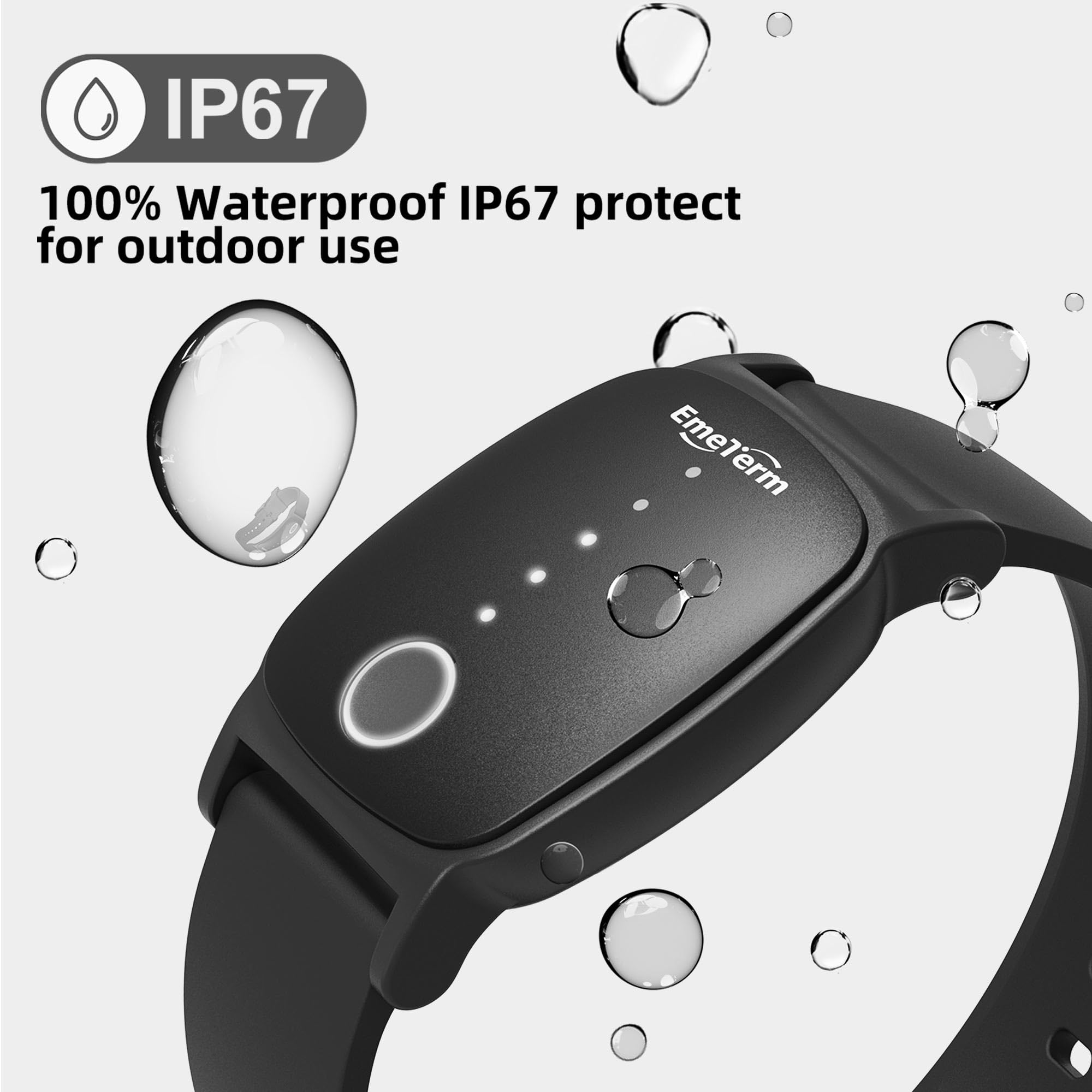 EmeTerm Explore FDA-Cleared Anti-Nausea Wristband IP67 Waterproof Morning Motion Sickness Relief Band Rechargeable Classic Strap Design Drug Free Non-drowsy Without Side Effects