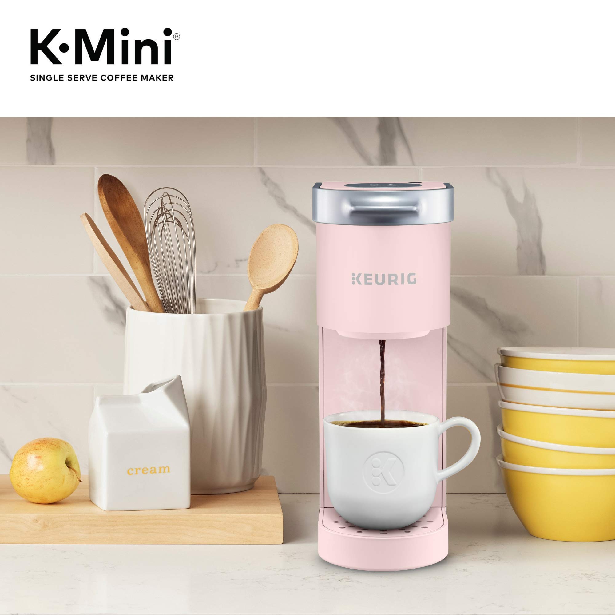 Keurig K-Mini Single Serve K-Cup Pod Coffee Maker, 6 to 12oz Brew size, with Cord Storage, Perfect for Small Spaces,: Dusty Rose