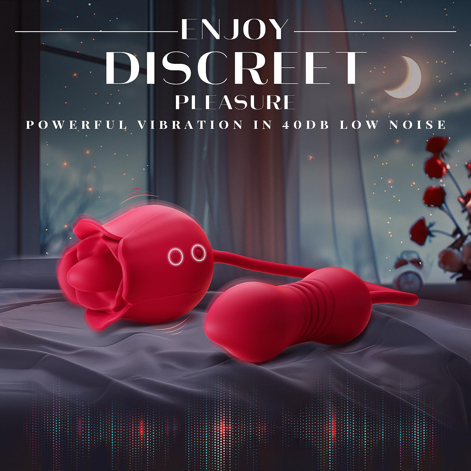 Sex Toys Rose Vibrator Dildo - MOOLIGIRL 4IN1 Adult Toys for Women with 9 Tongue Licking & Thrusting Dildos G Spot Vibrators, Anal Rose Sex Toy Nipple Clitoral Stimulator Licker for Female Couples: A-Red