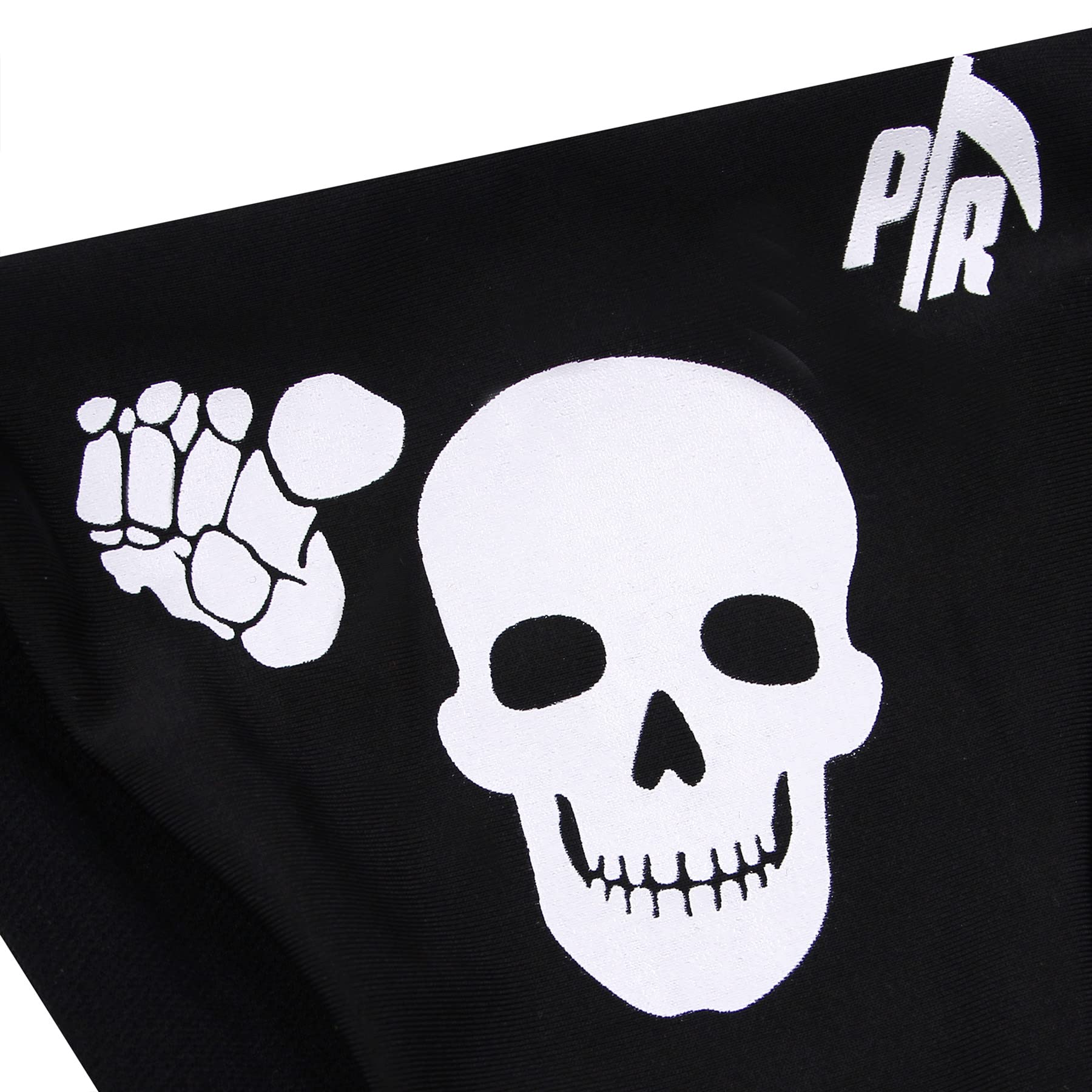 ZGMYC Women Funny Skull Letter Print Goth Bikini Set 2 Piece Neon Bandeau Swimsuit: Small Black Letter Pattern