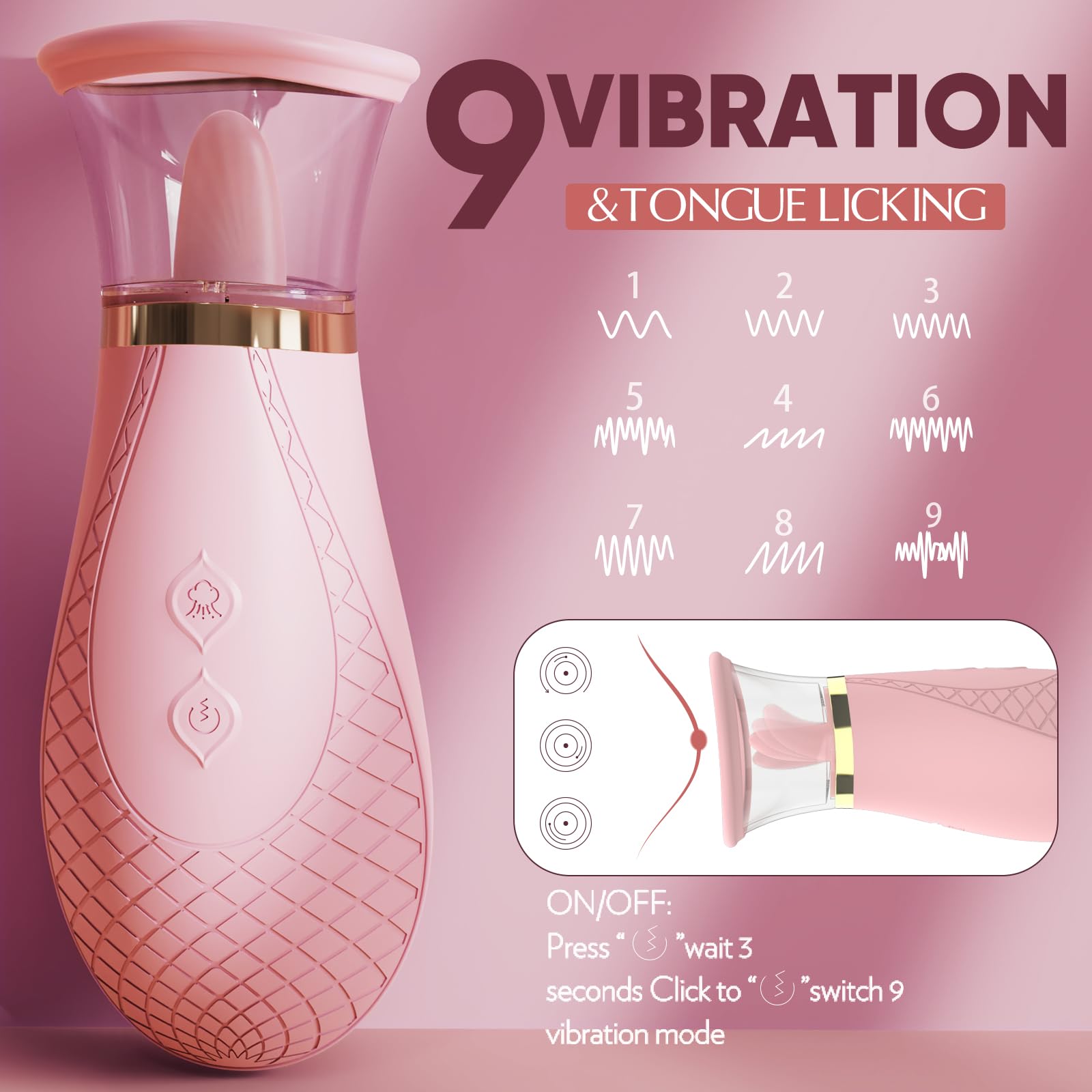 Jesbenna Clitoral Sucking Vibrator Sex Toys, 3 Sucking 9 Licking Modes Nipples Clit Sucker for Quick Orgasm, Tongue Vibrators Adult Toys for Women Couples,  (S337) thumbnail 3