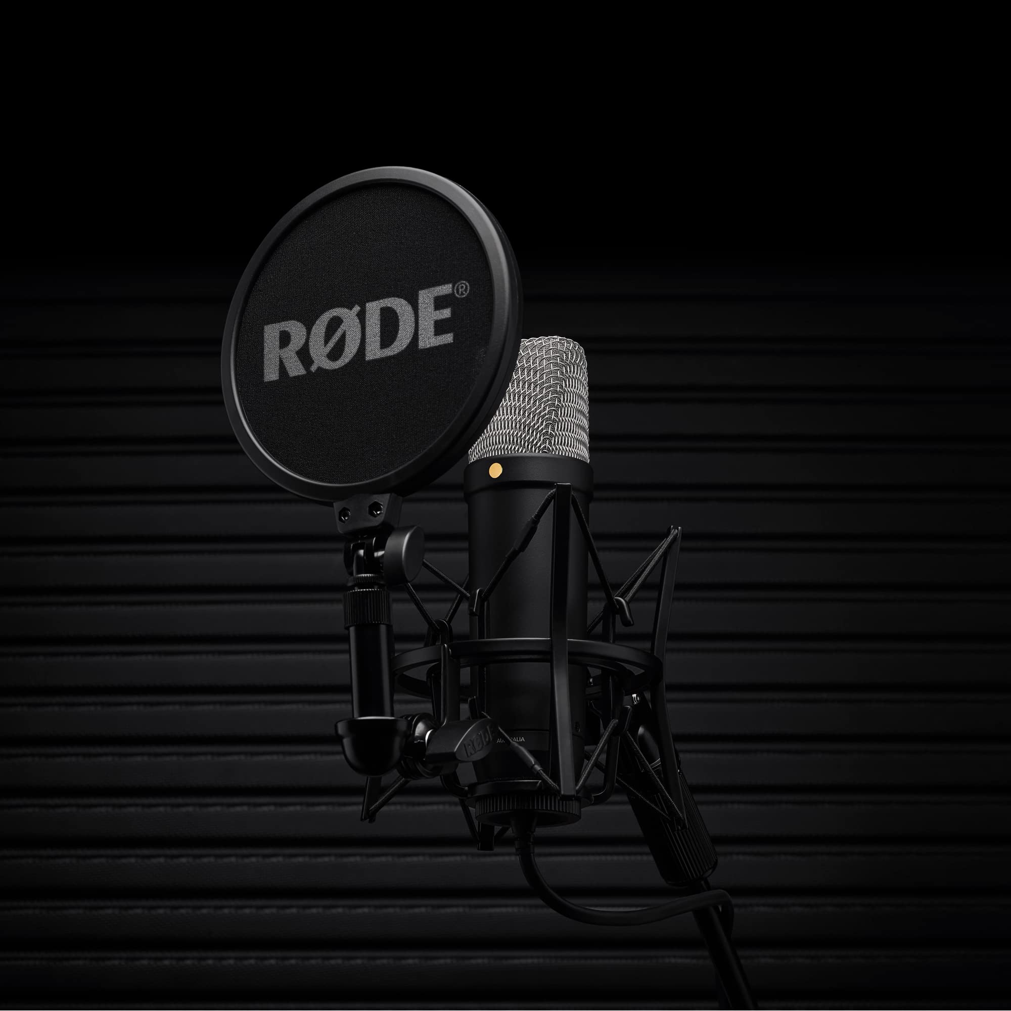 RØDE NT1 5th Generation Large-diaphragm Studio Condenser Microphone with XLR and USB Outputs, Shock Mount and Pop Filter for Music Production, Vocal Recording and Podcasting (Black): NT1 5th Gen Black