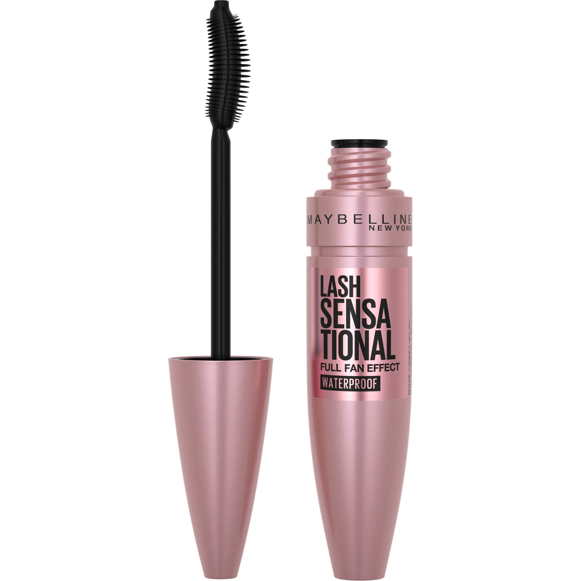 Maybelline Lash Sensational Waterproof Mascara, Lengthening and Volumizing for a Full Fan Effect, Brownish Black, 1 Count thumbnail 1