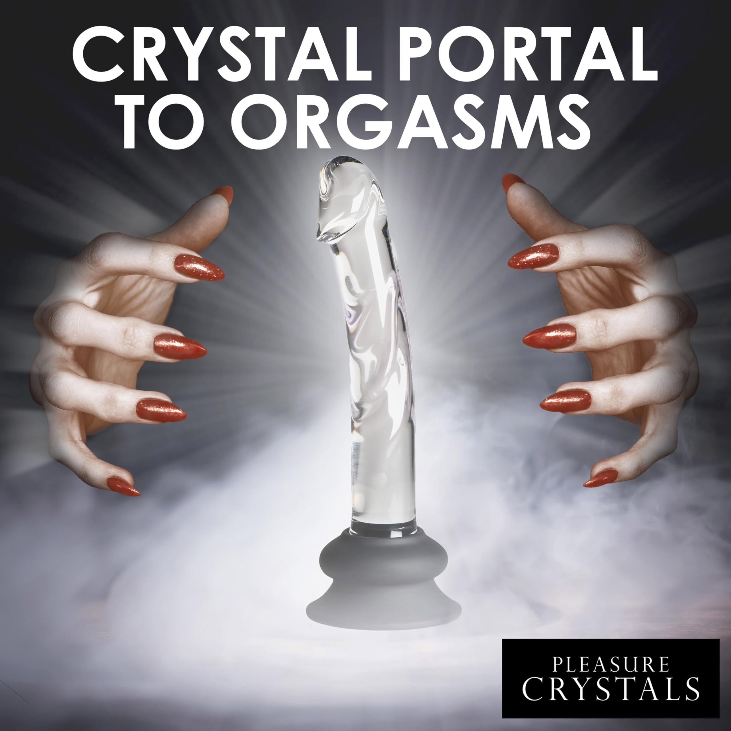 Pleasure Crystals 7" Glass Dildo with Silicone Base for Men, Women & Couples. Realistic Texture, Includes Removable Silicone Suction Cup, Ideal for Temperature Play. 2 Pieces, Clear.: Multi 7 inches