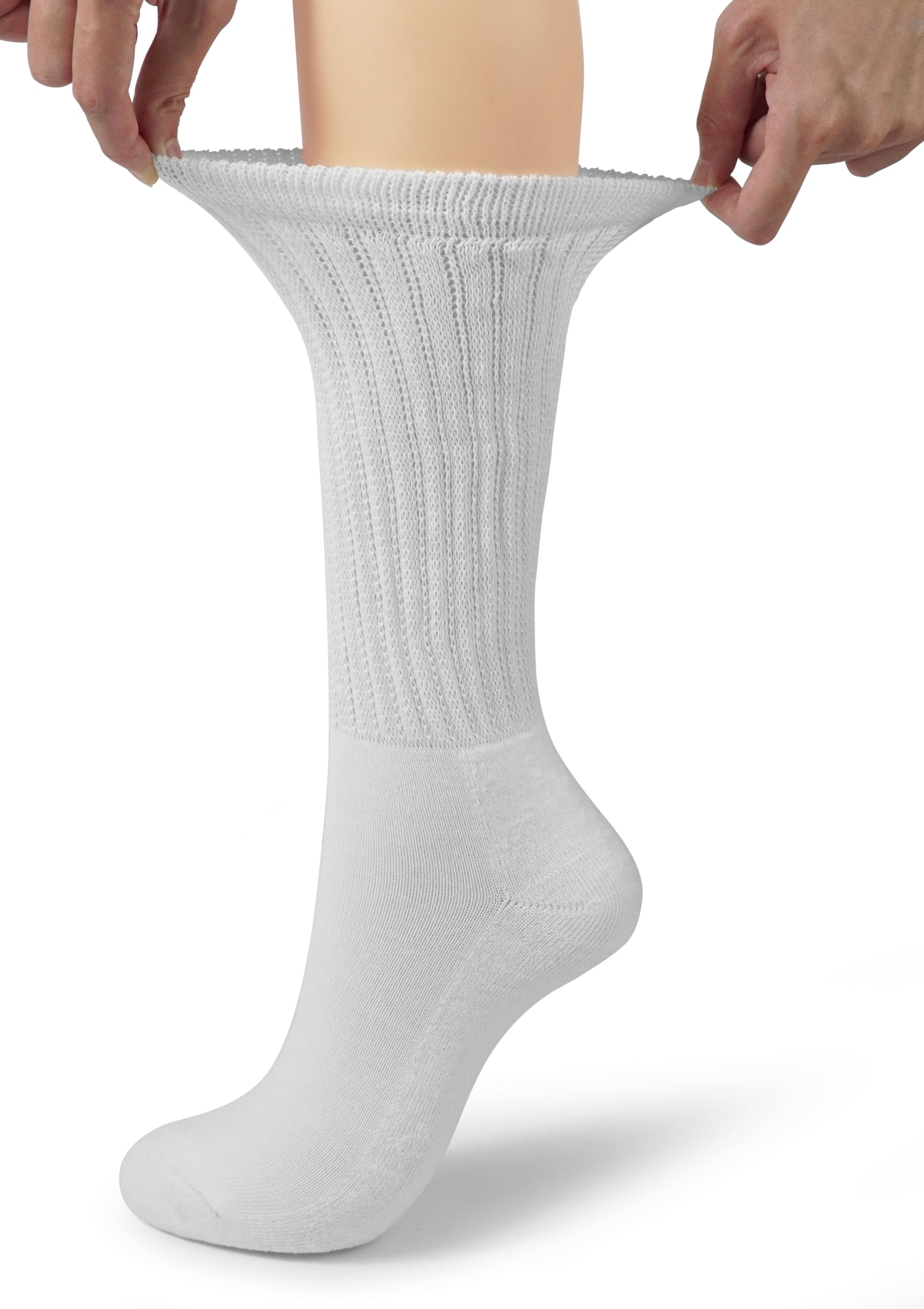 BomKinta Crew Slouch Socks Women - Retro Scrunch Short Sock - Soft Solid Ankle Socks Size 5-11: White White White -3 Paris