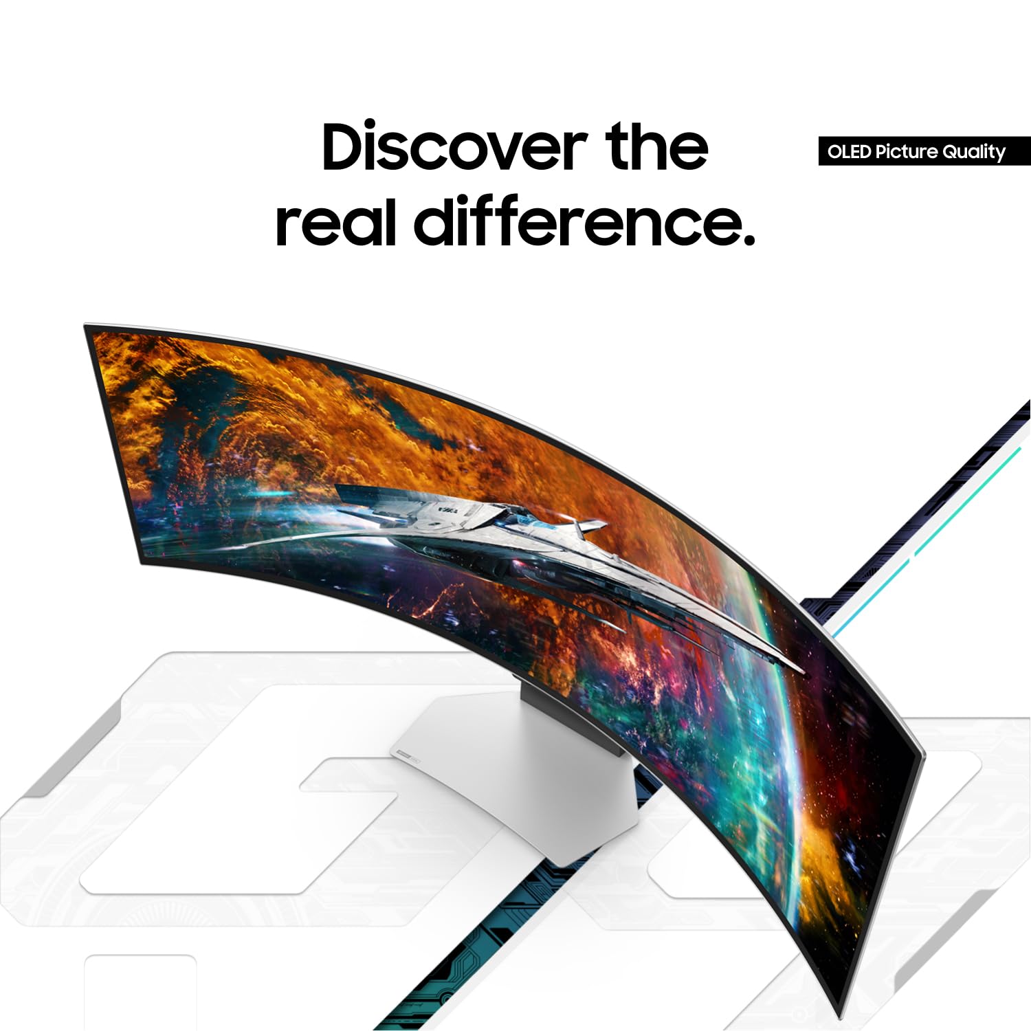 SAMSUNG 49" Odyssey G9 Series 1000R Curved Gaming Monitor LS49CG954ENXZA, DQHD, 1ms(GtG), VESA DisplayHDR 1000, 240Hz, AMD FreeSync Premium Pro, Height Adjustable Stand, Ultrawide Screen, 2024: 240Hz Refresh Rate OLED Glossy Panel Smart | DP Cable