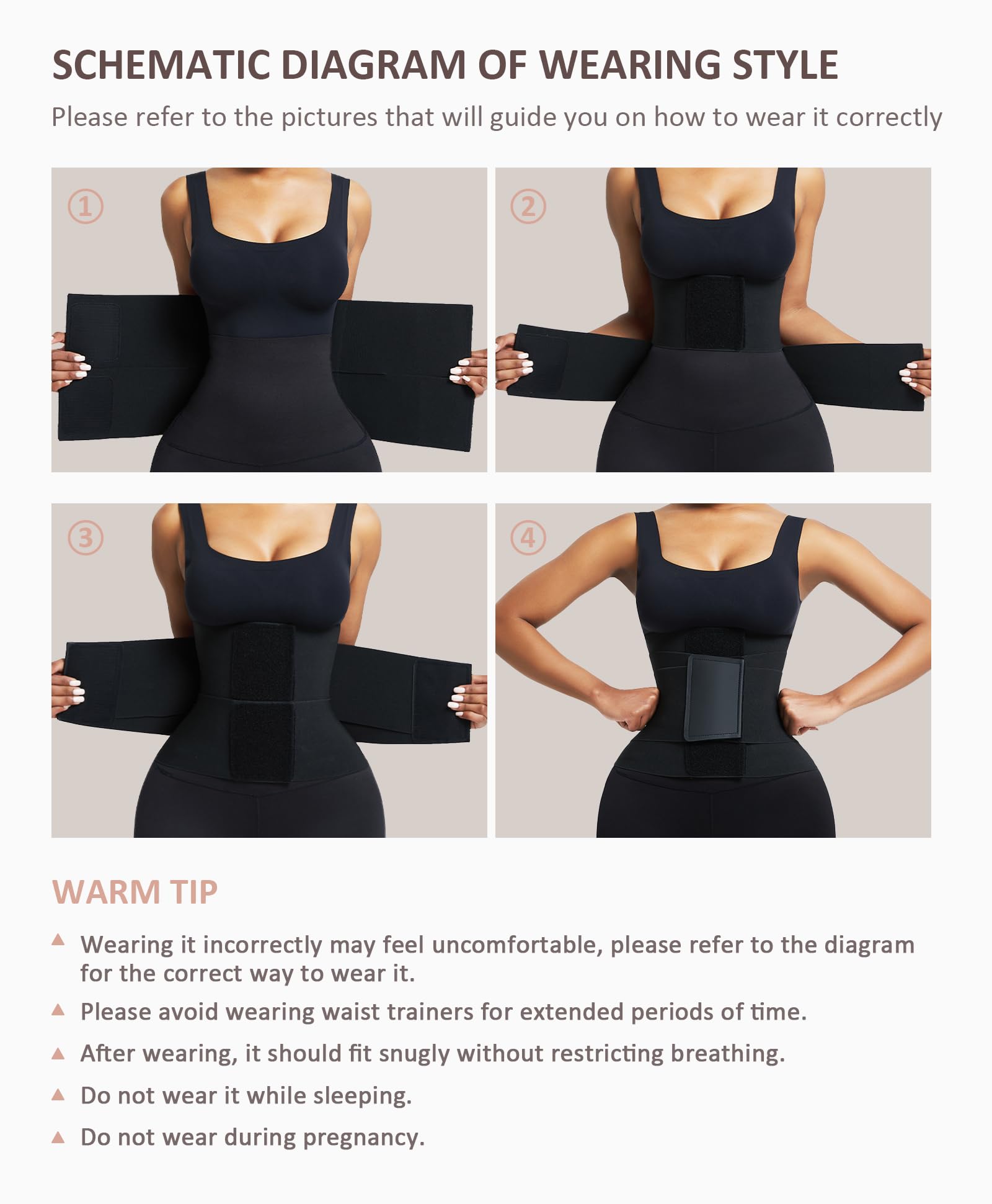 FeelinGirl Waist Trainer Belt Waist Cincher Trimmer Ab Belt Tummy Control Body Shaper with Triple Wrap Women and Men