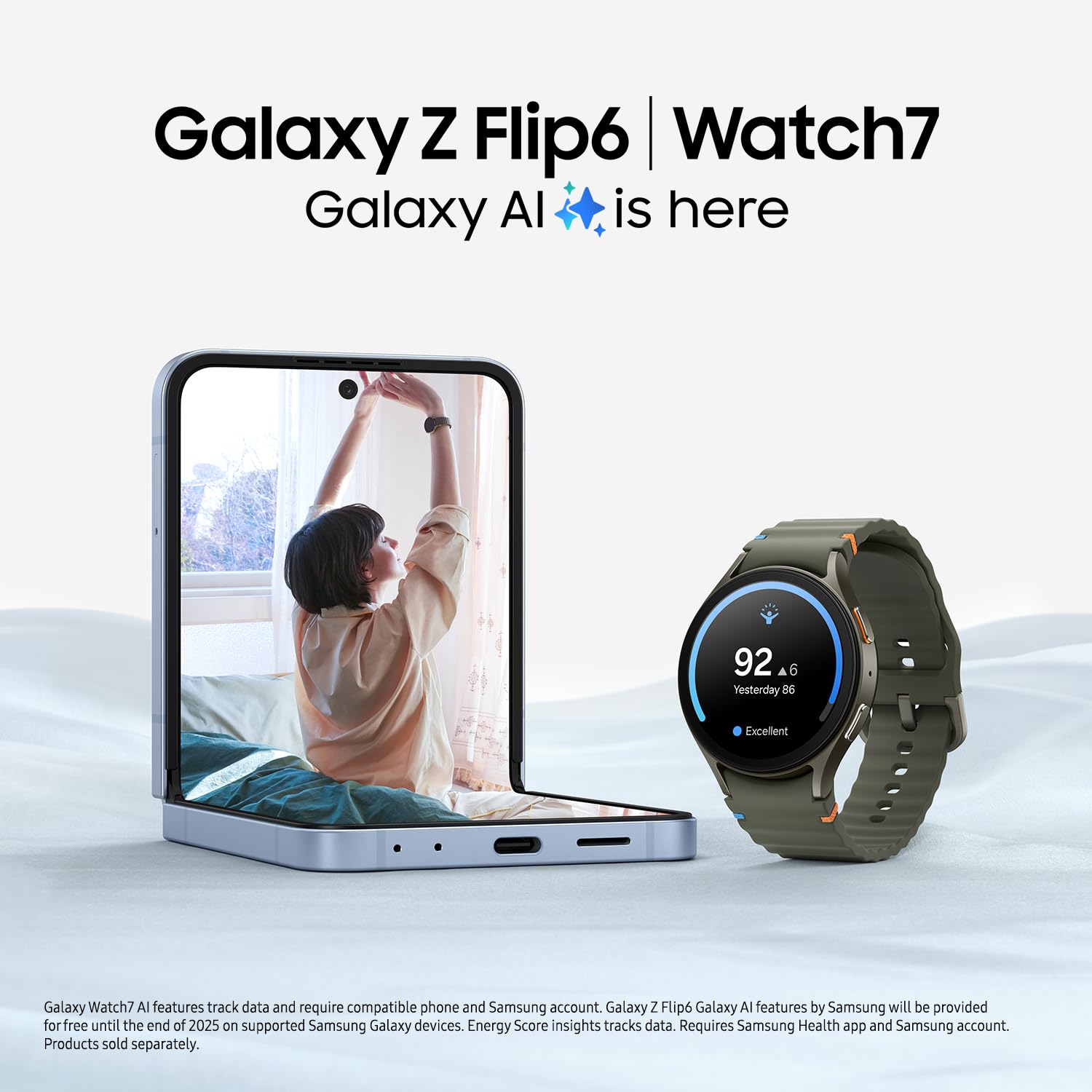 Samsung Galaxy Z Flip6, 512GB Unlocked Android Smartphone, FlexCam, Photo Assist, Camcorder Mode, Live Interpreter, Foldable Design, Pocket-Sized Portability, 2024, US 1 Yr Warranty, Silver Shadow: Blue 256GB Phone Only