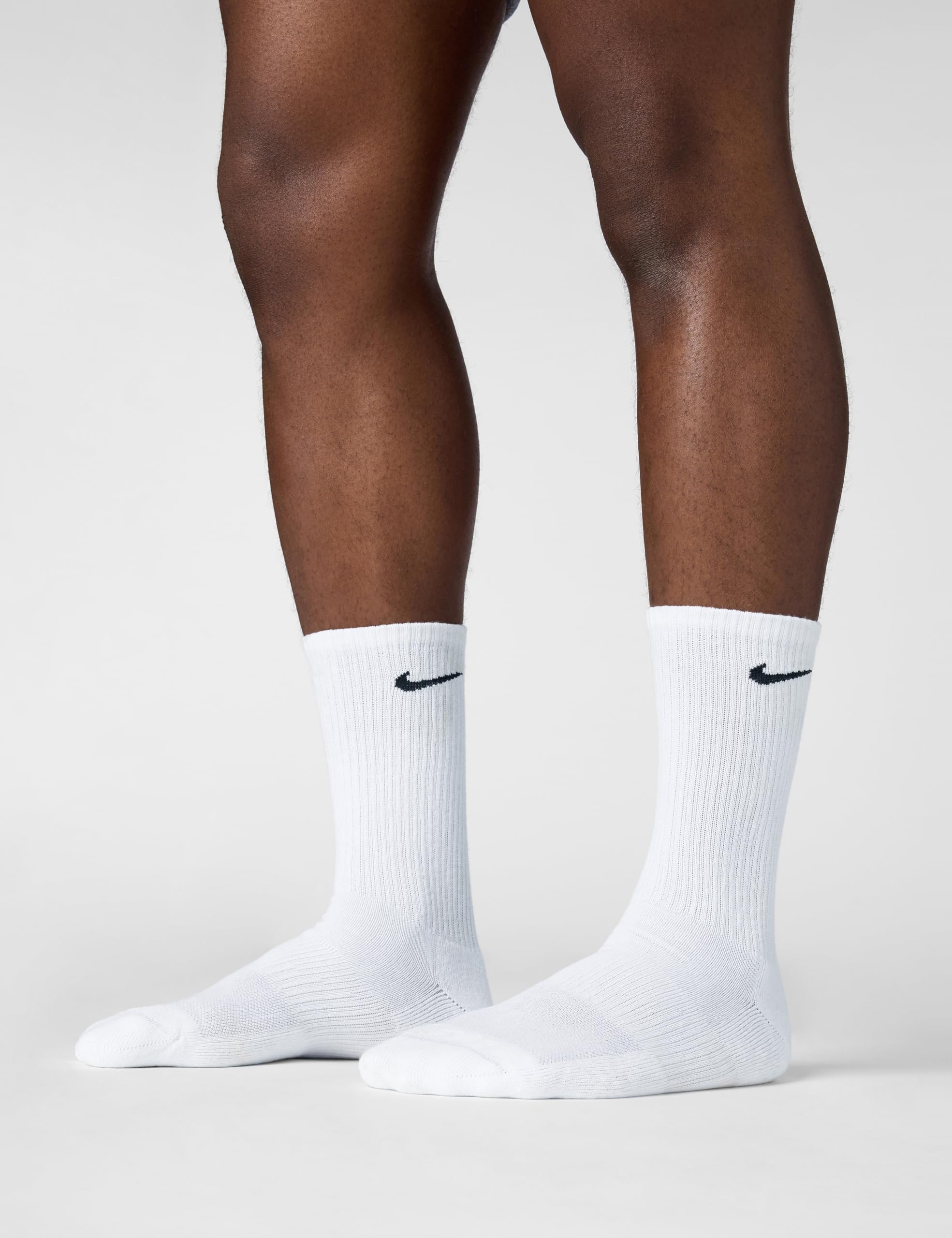 Nike Unisex Everyday Cushion Crew 3 Pair: White/Black 8-12