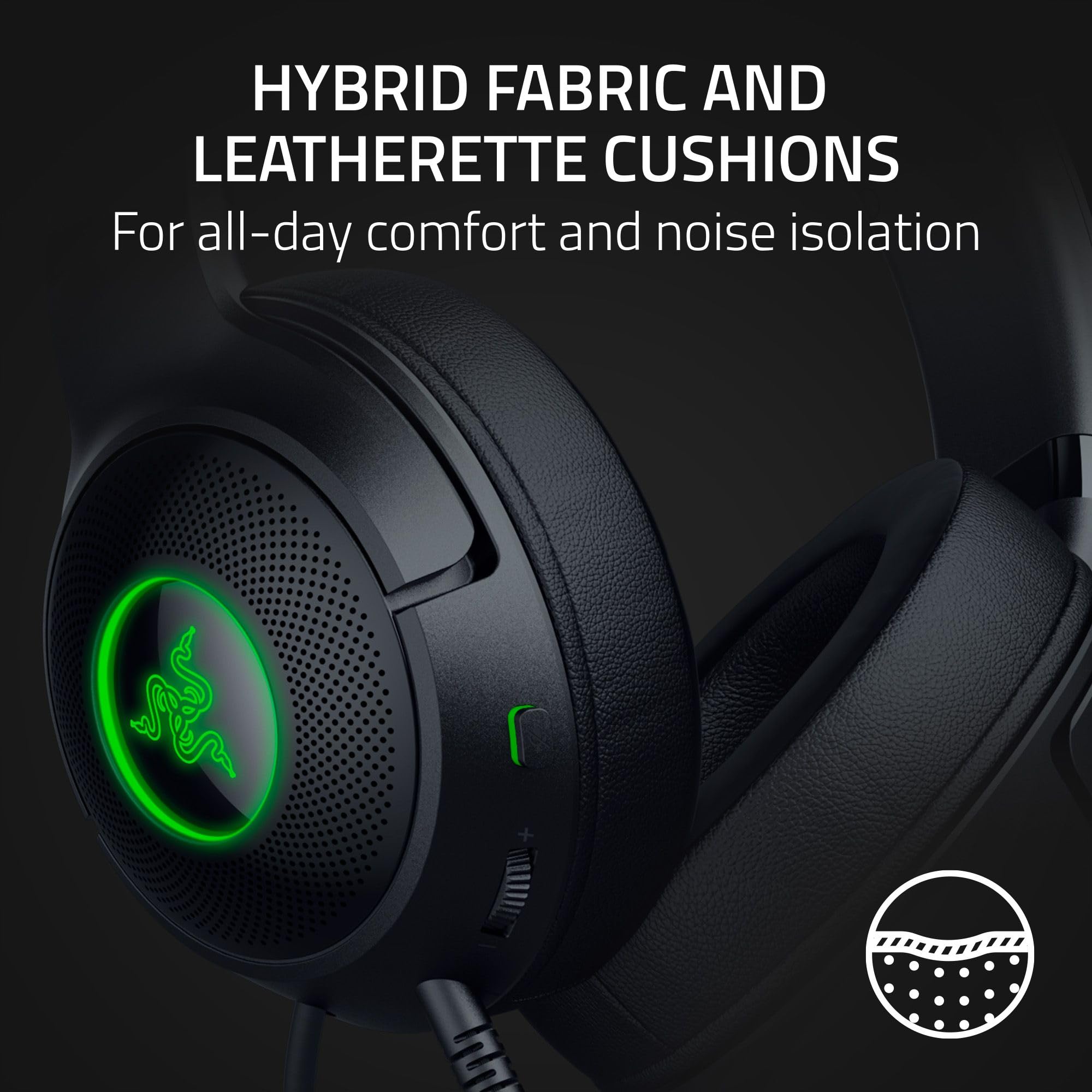 Razer Kraken Kitty V2 USB Wired Headset: Chroma RGB Kitty Ears - Stream Reactive Lighting - HyperClear Cardioid Mic - 40 mm Drivers - 7.1 Surround Sound - Comfortable Ear Cushions -: Black