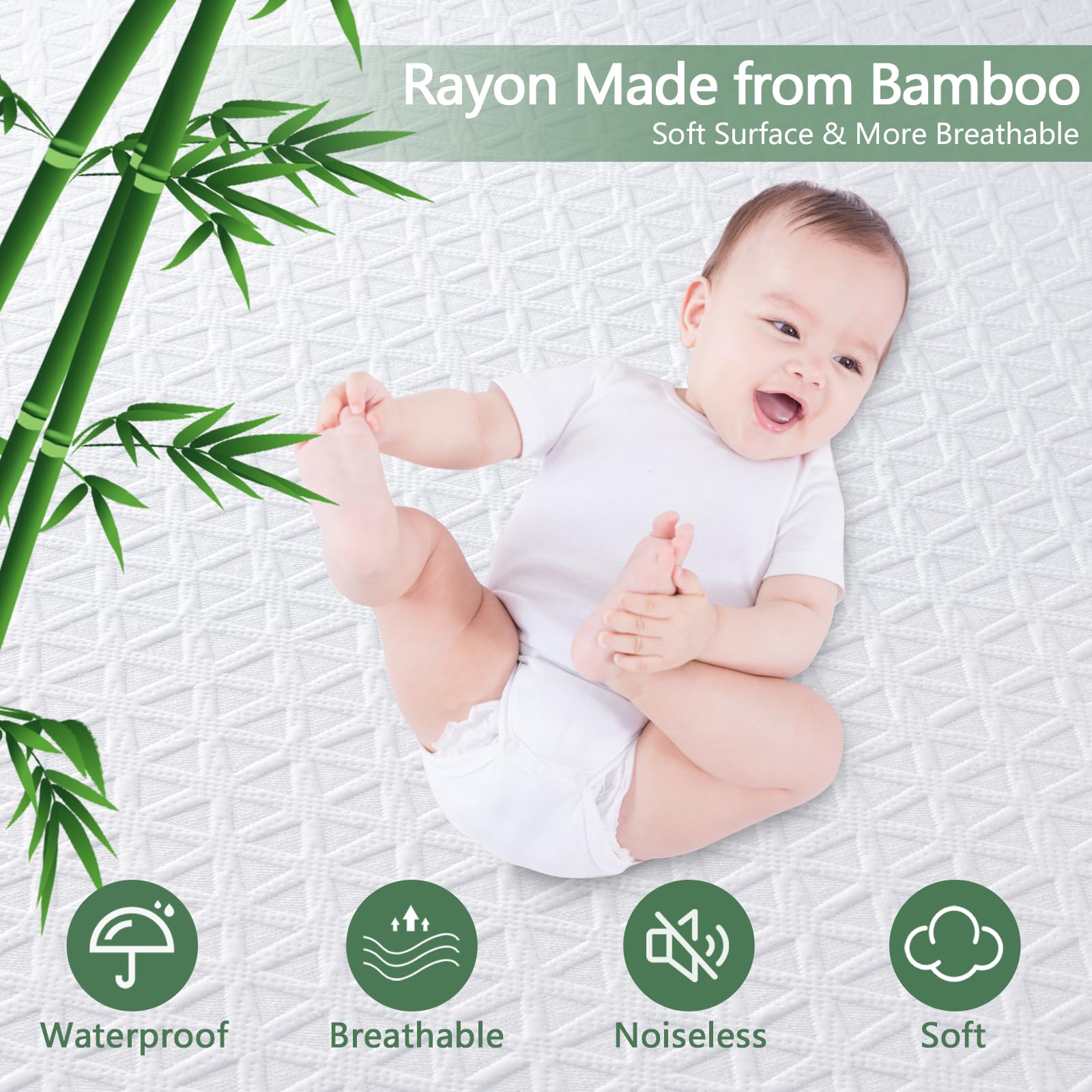 Premium 100% Waterproof Mattress Protector Twin Size, Breathable Bed Cover 3D Air Fabric Cooling Mattress Pad Cover Smooth Soft Noiseless Washable, 8''-21'' Deep Pocket (White): Twin White