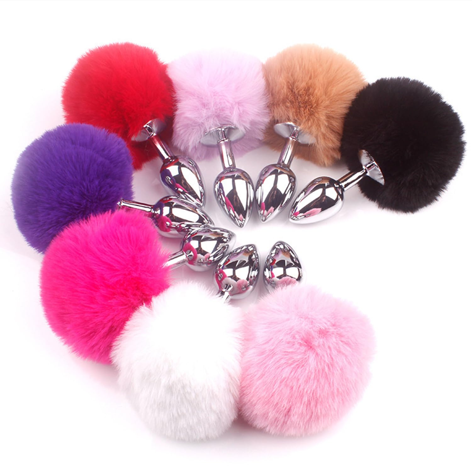 Anal Plug Adult Sex Toy,Small Size Butt Plug Metal Butt Plug Sexual Anus Rabbit's Tail Anal Sex Toys,Stainless Steel Anal Butt Plugs Anal Trainer Toys for Adult Women,Men and Couples(Pink): P1