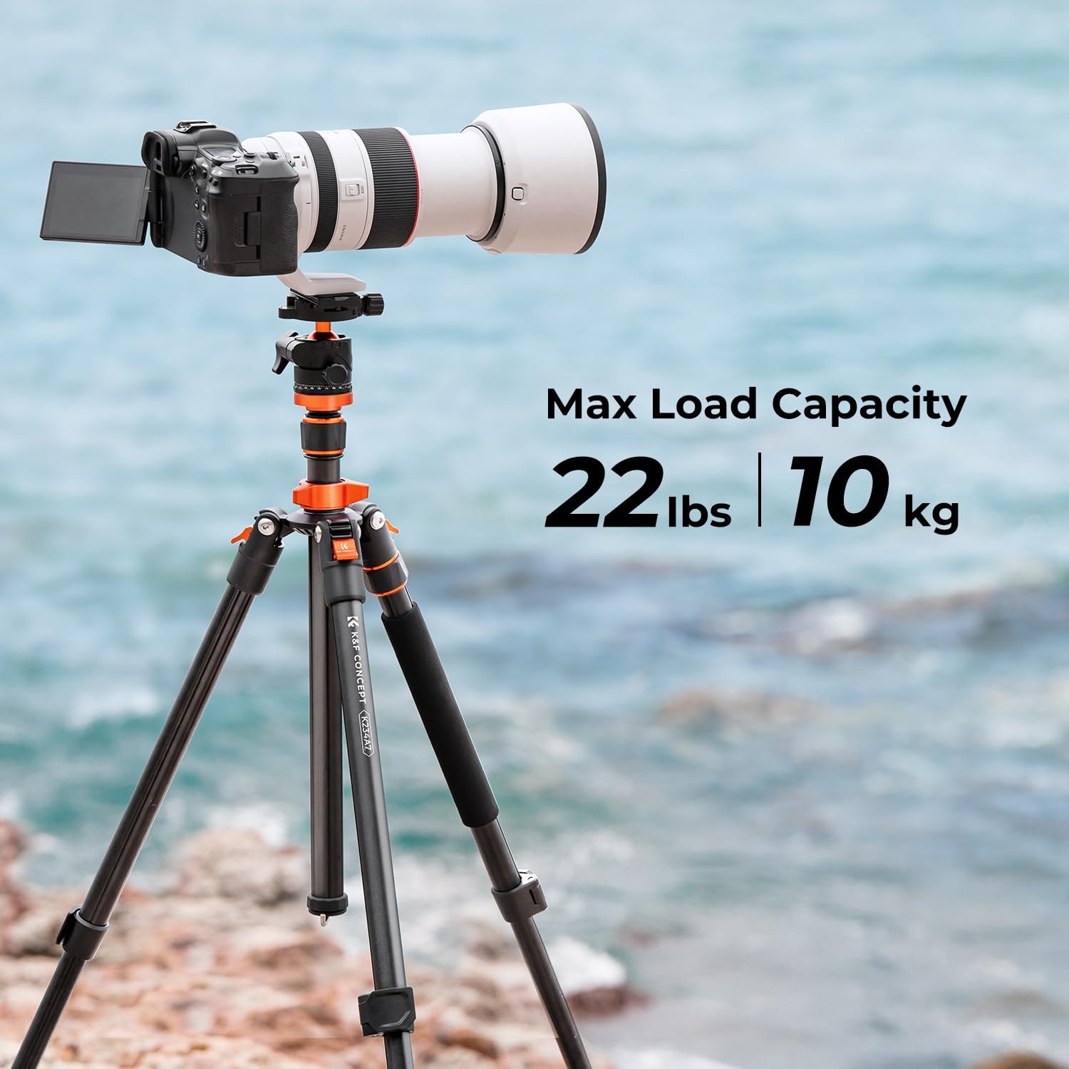 K&F Concept 78 inch Camera Tripod for DSLR Compact Aluminum Tripod with 360 Degree Ball Head and 10KG Load for Travel and Work  (S210) - Image 5