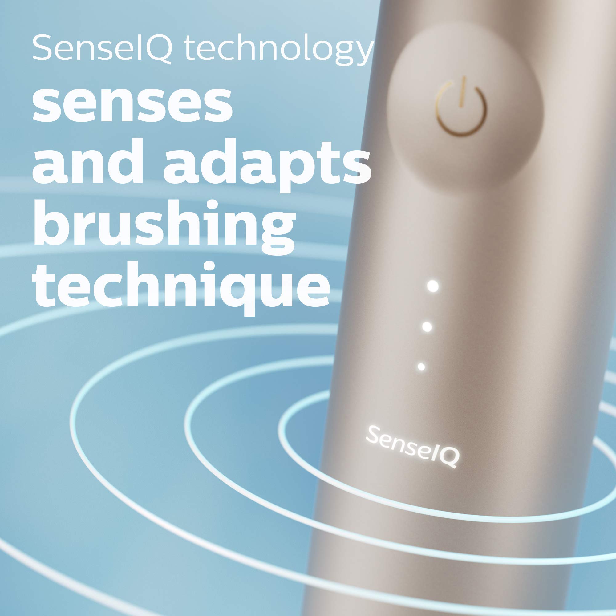 Philips Sonicare 9900 Prestige Rechargeable Electric Power Toothbrush with SenseIQ, Champagne, HX9990/11: 1 Count (Pack of 1) Champagne