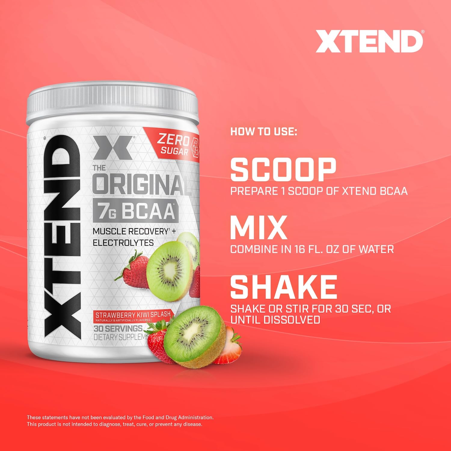 Xtend XTEND Original BCAA Powder 7g BCAA and 2.5g L-Glutamine, Sugar Free Post Workout Muscle Recovery Drink with Amino Acids for Men & Women, 90 Servings