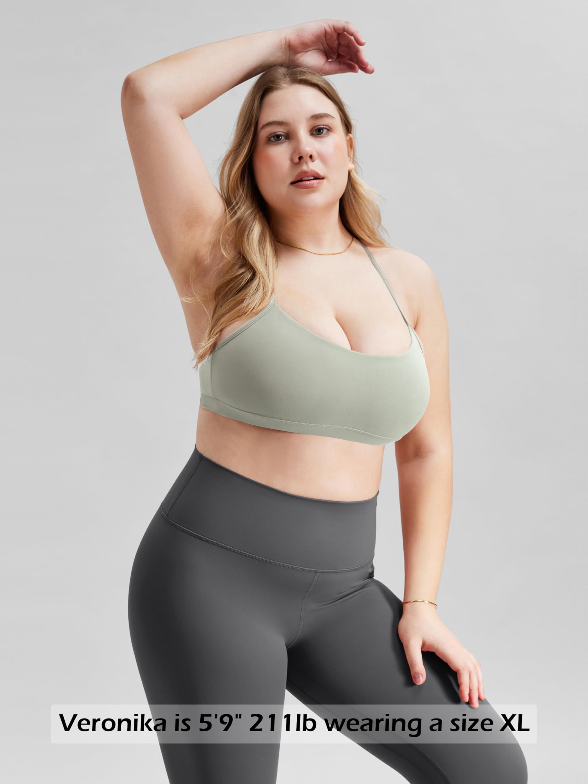 ODODOS Cloud Feeling Y Racerback Sports Bra for Women Wirefree Padded Strappy Yoga Bra thumbnail 5