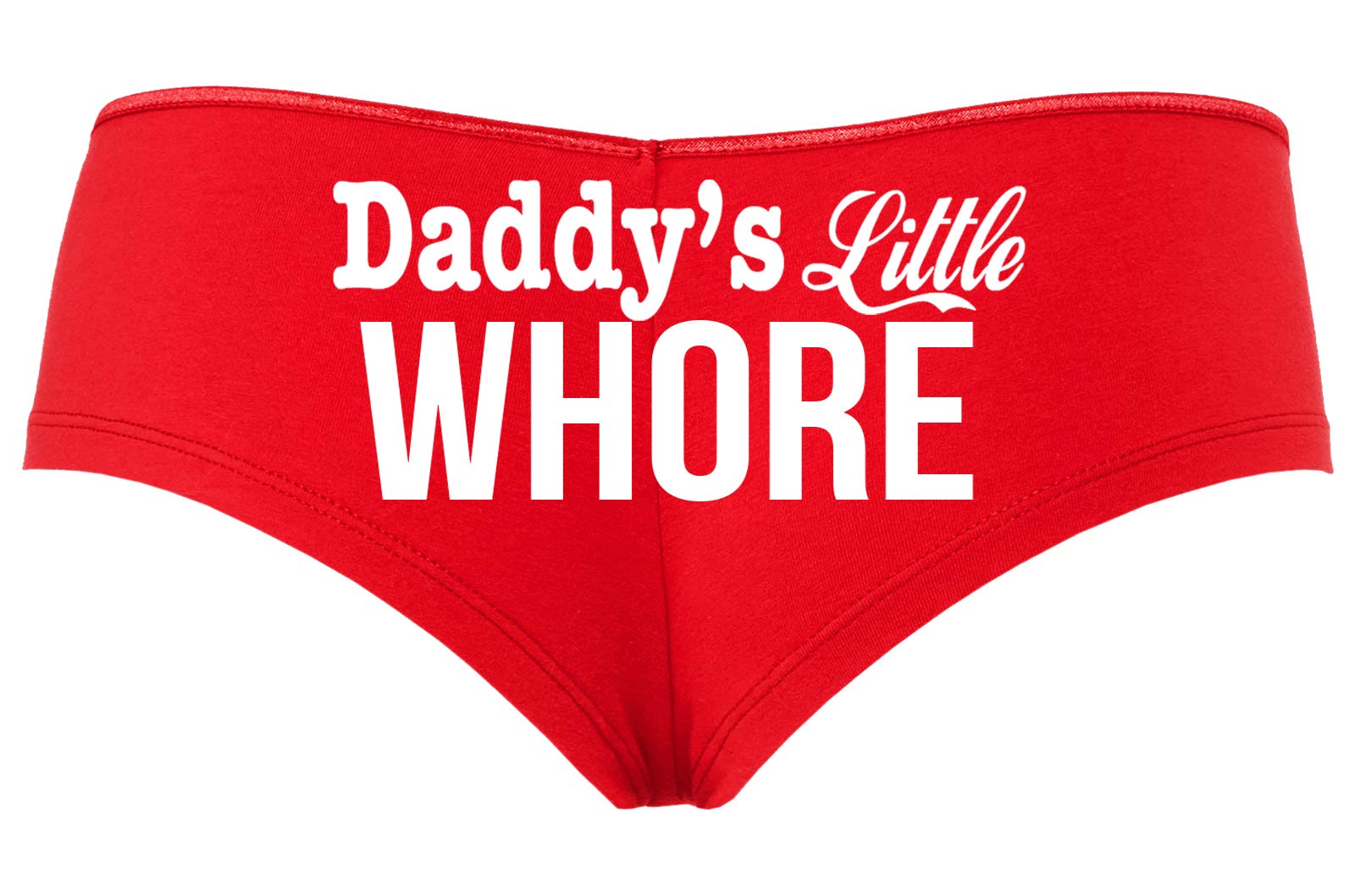 Knaughty Knickers Daddy's Little Whore Fun Flirty Red boy Short Panties DDLG: 3X-Large White
