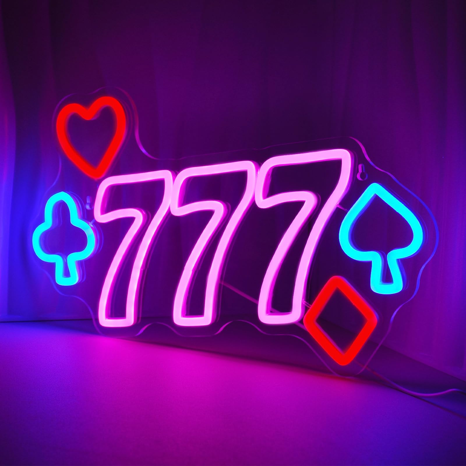 Neon Signs for Wall Decor Pink LED Light Sign for Preppy Room Decor Light Up Sign for Birthday Party Decoration USB Powered: 777