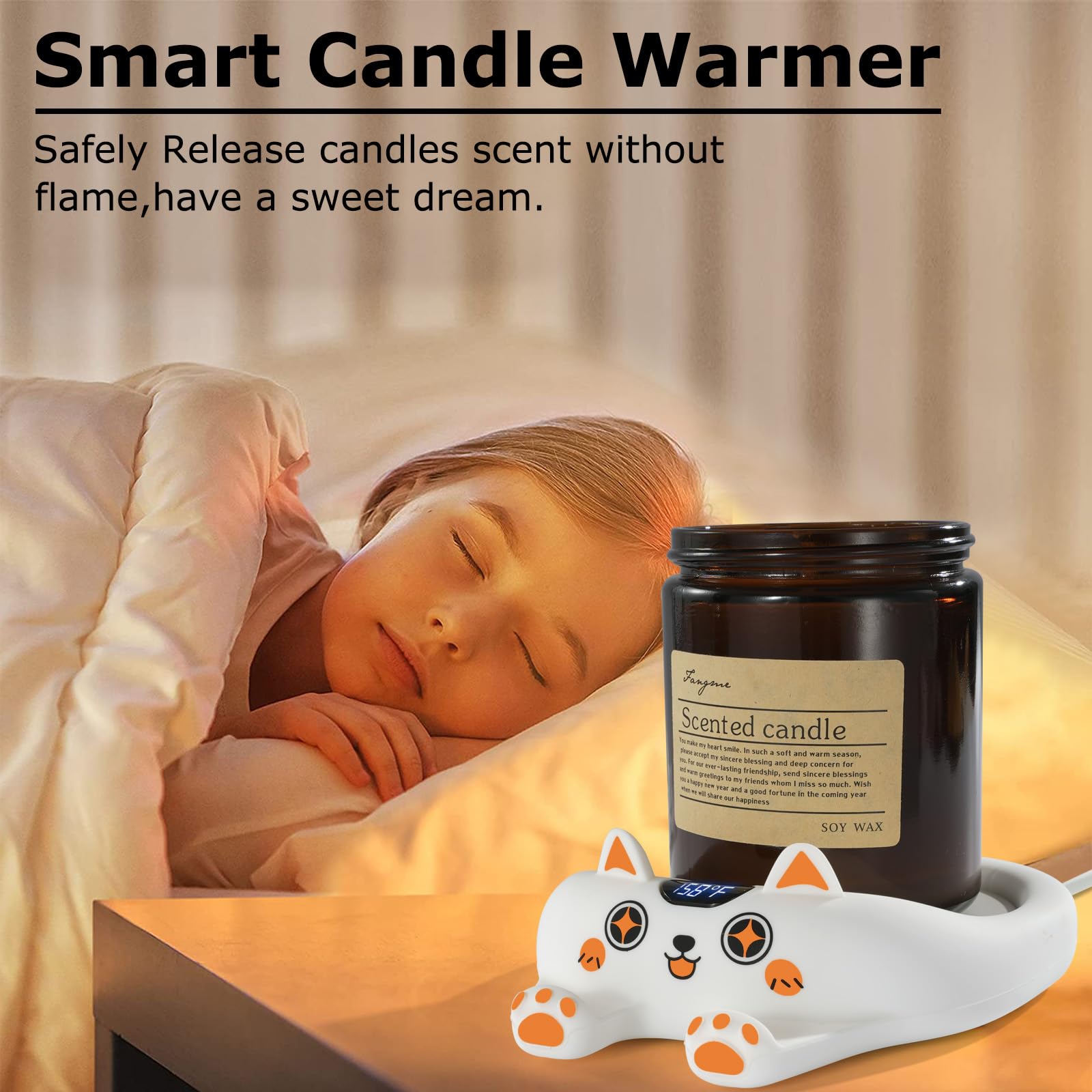PUSEE Coffee Mug Warmer & Cute Cat Mug Set, Coffee Cup Warmer for Desk with Auto Shut Off, Beverage Warmer with 3 Temp Settings, Candle Warmer Coffee Warmer with Mug Set for Christmas & Birthday Gifts thumbnail 5