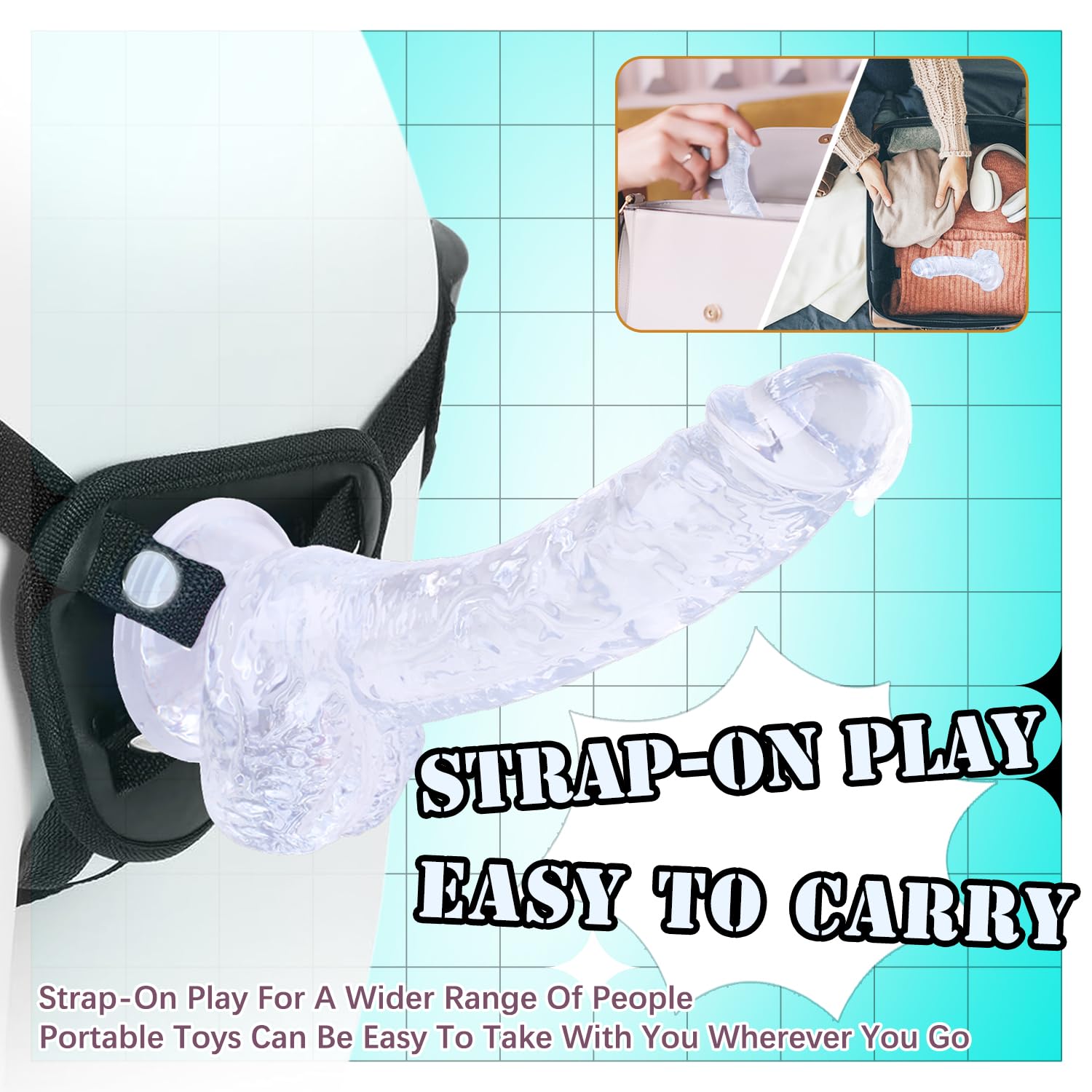 7 Inch Soft  Dildo, Realistic Silicone Medium Anal Dildos Stimulation Vaginal G-Spot and Anal, Safe Material Lifelike Men Penis with Strong Suction Cup, Adult Sex Toys for Women/Beginner Sexual: Clear