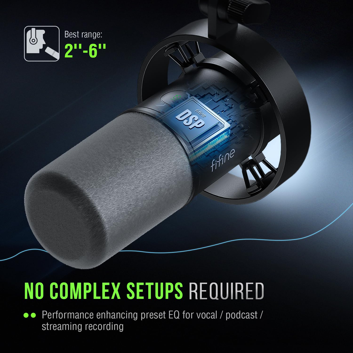 FIFINE K688 Podcast Microphone Kit, USB/XLR Dynamic Microphone with Boom Arm for PC/XLR Mixer, Gaming Mic with Mute Button, Headphone Jack for Vocal, Voice-Over, Streaming, Music Recording -K688CT: Black