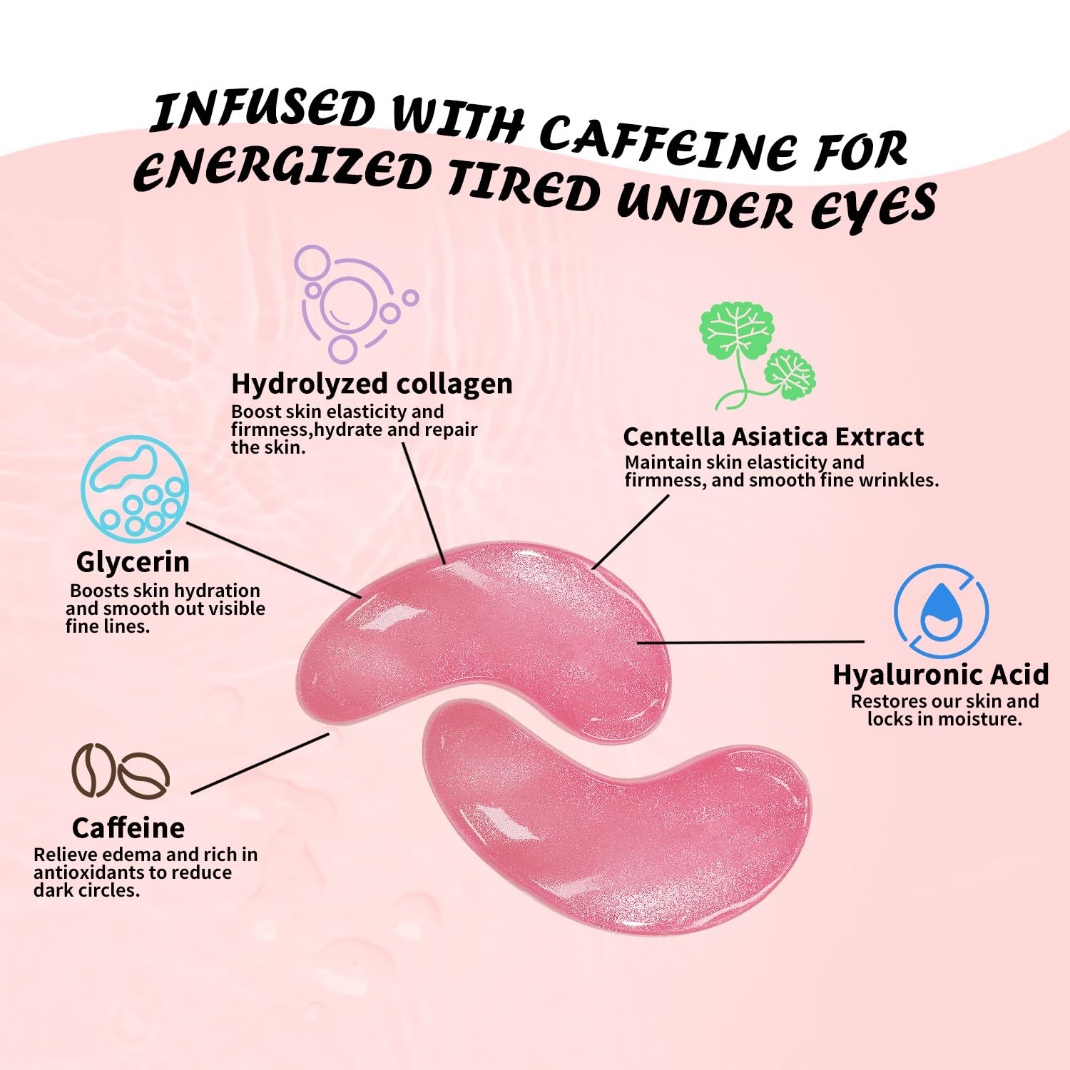 Maskiss Under Eye Patches (25 Pairs), Caffeine Eye Masks for Dark Circles Puffy Eyes Undereye Bags, Collagen Eye Patches for Wrinkles and Puffiness, Skin Care Gift for Her