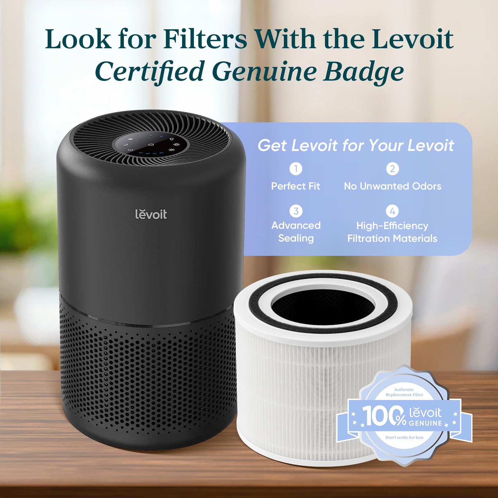 LEVOIT Air Purifier for Home Allergies Pet Hair in Bedroom, Covers Up to 1073 ft² by 56W High Torque Motor, AHAM VERIFIDE, 3-in-1 Filter with HEPA Sleep Mode, Remove Dust Smoke Odor, Core300-P, White: Black Air Purifier