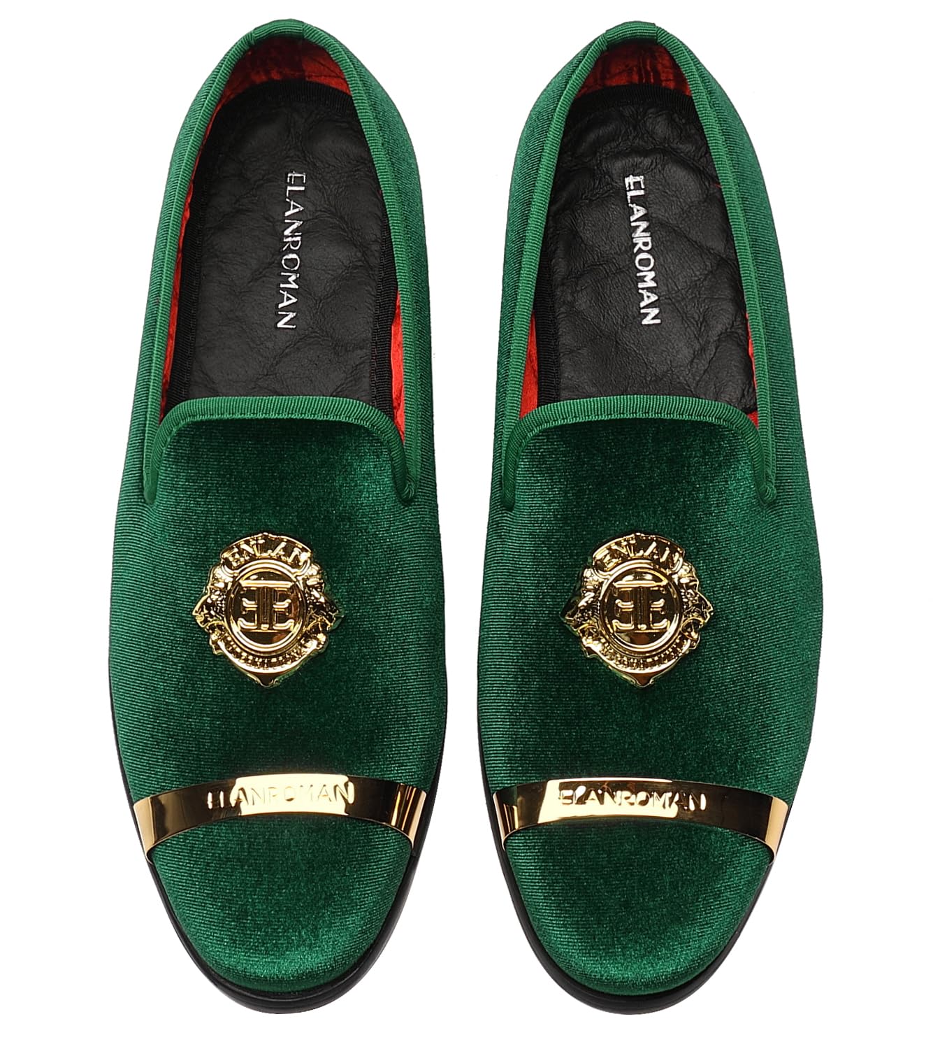ELANROMAN Men's Velvet Loafers Dress Fashion Wedding Party Prom Shoes