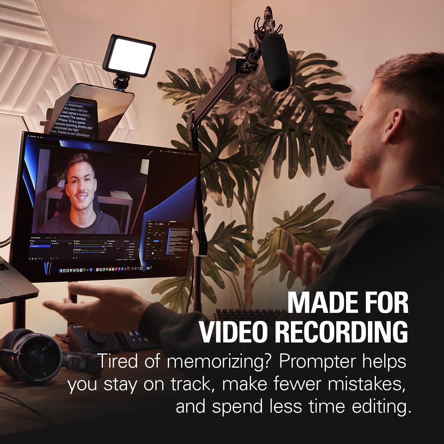 Elgato  – Teleprompter with Built-in Screen for YouTube, Twitch, Zoom, MS Teams and More, Supports DSLR/Webcam/Smartphone, Drag & Drop Monitor Display, Works with Mac/PC & Stream Deck: Prompter