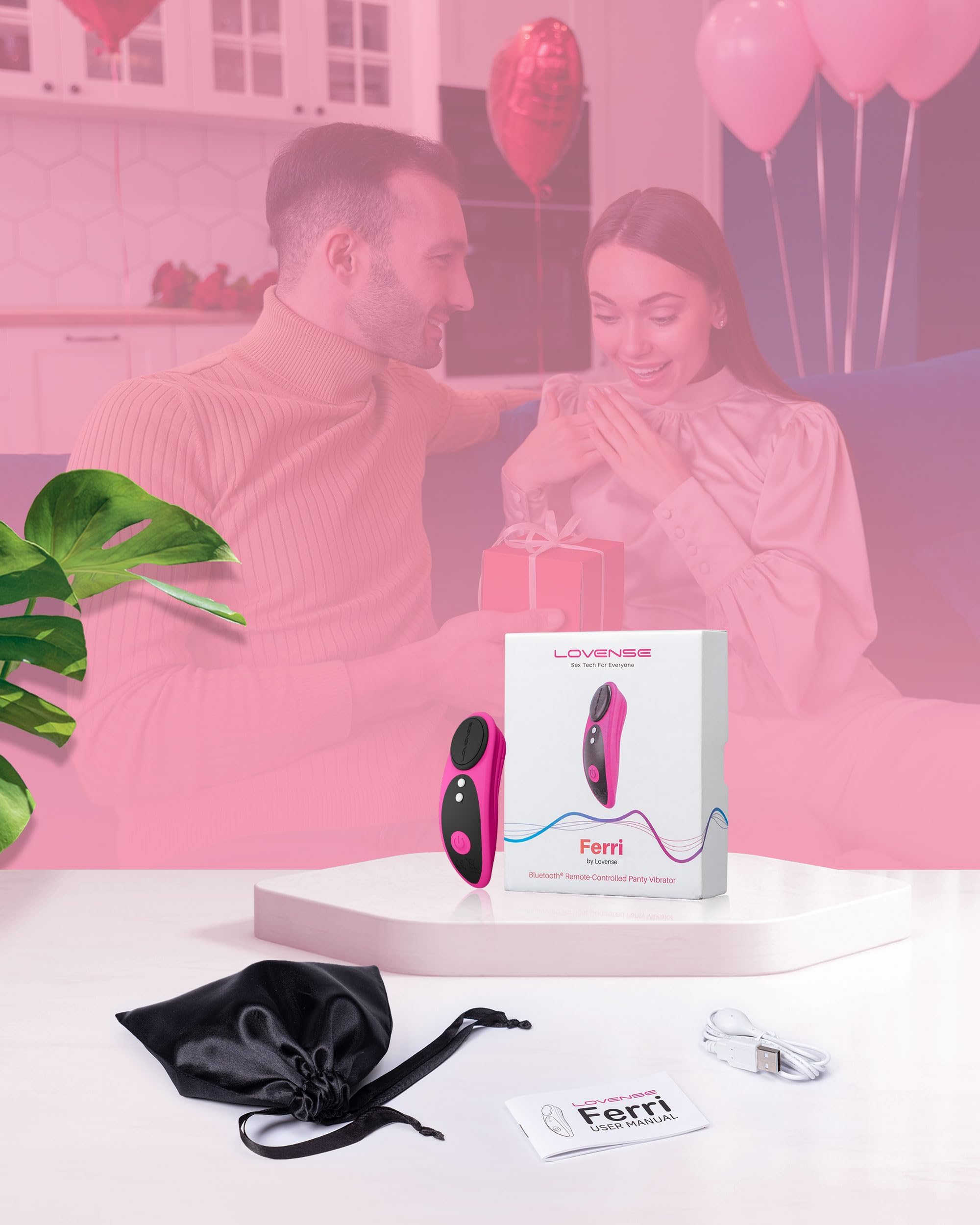 LOVENSE Ferri Wearable Vibrating Panties, Remote Control Long Distance Magnetic Panty Vibrator for Female Couple Pleasure Adult Sex Toy Clitoral Stimulator Massager, Discreet, Waterproof