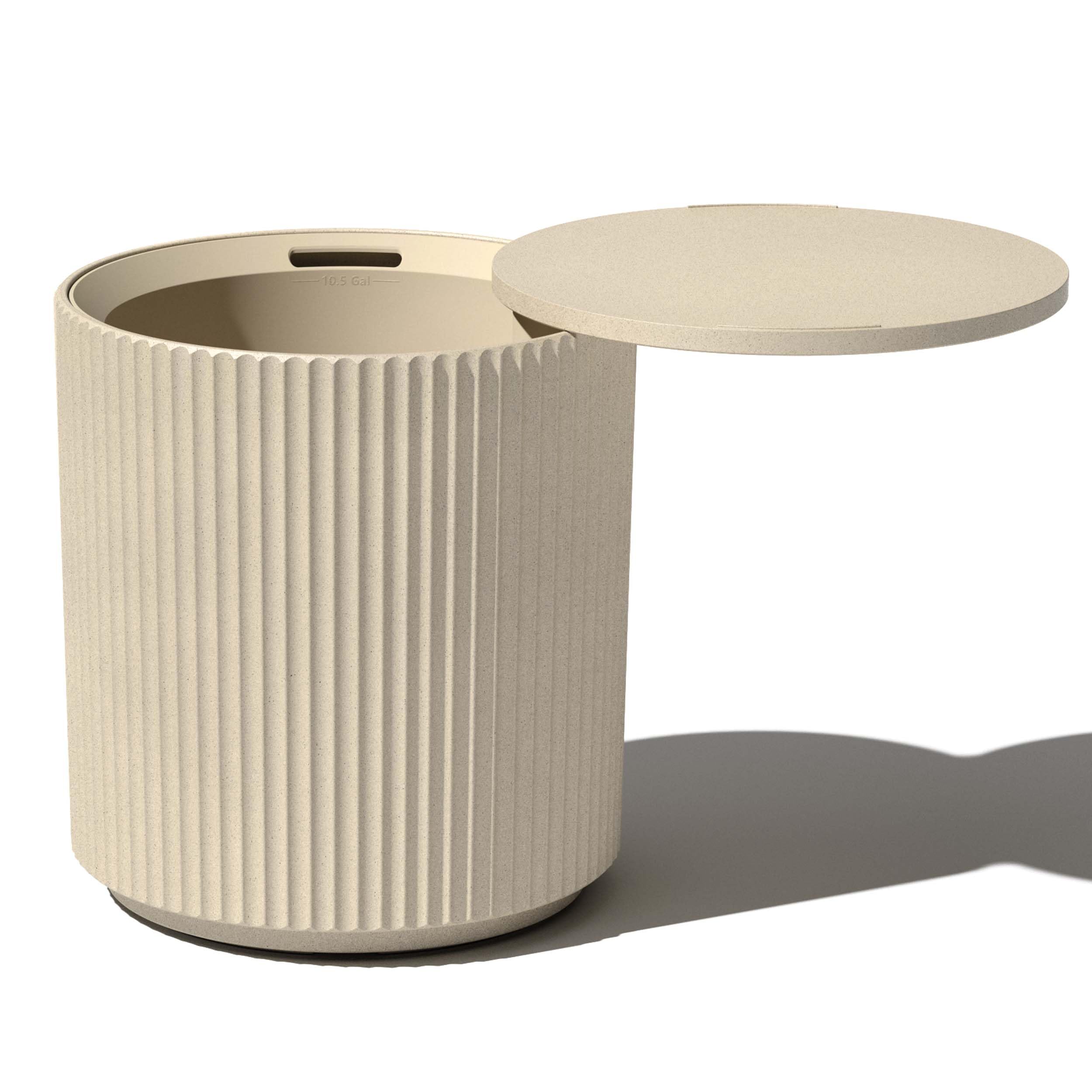 Veradek Outdoor Cooler Side Table - 2 in 1, Black, 21 inch: Sand Fluted Surface