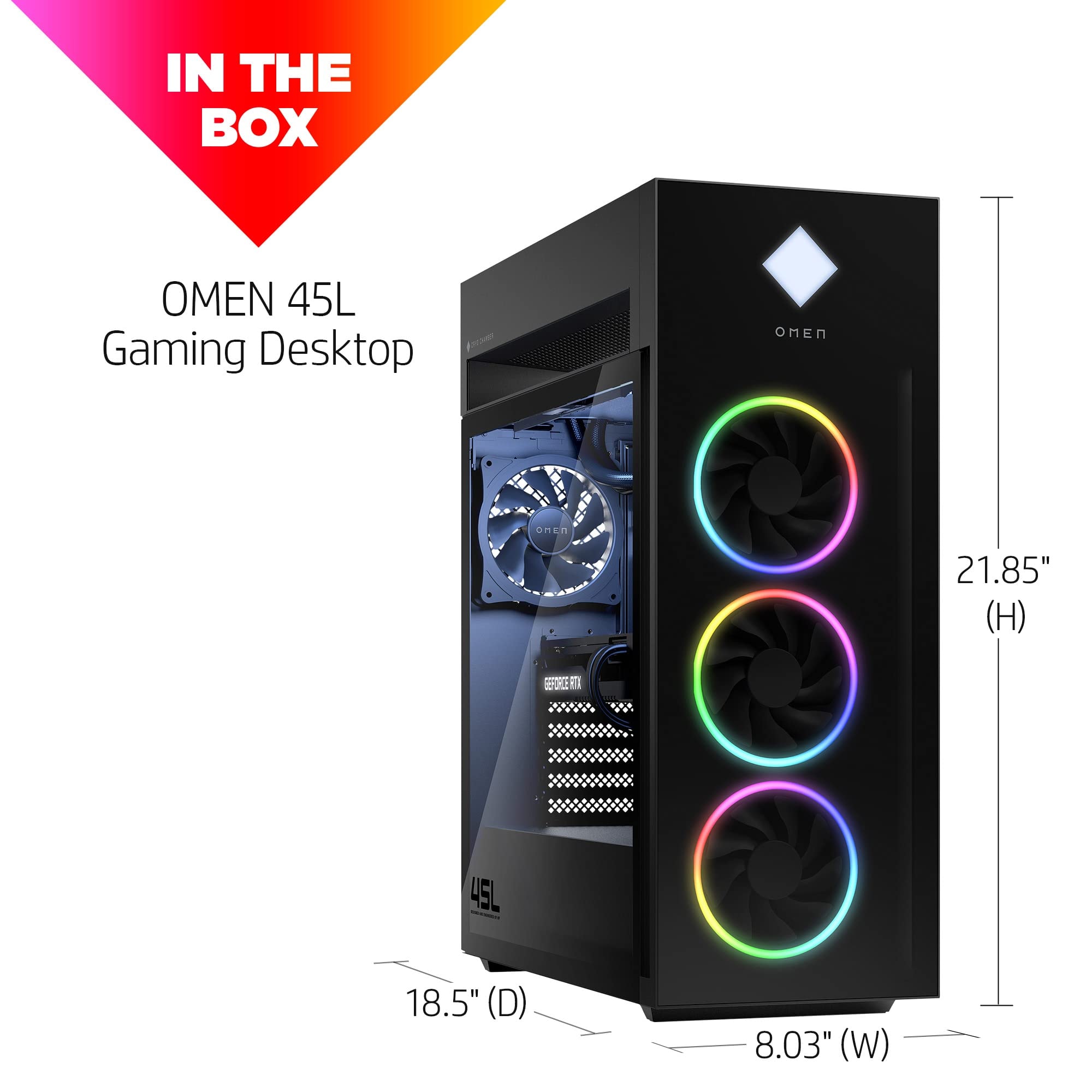 HP OMEN 45L Gaming Desktop, 13th Generation Intel Core i9-13900KF, 16 GB RAM, 1 TB Solid State Drive, NVIDIA GeForce RTX 4070 Ti Graphics, Windows 11 Home, GT22-1082 (2023) - Image 7