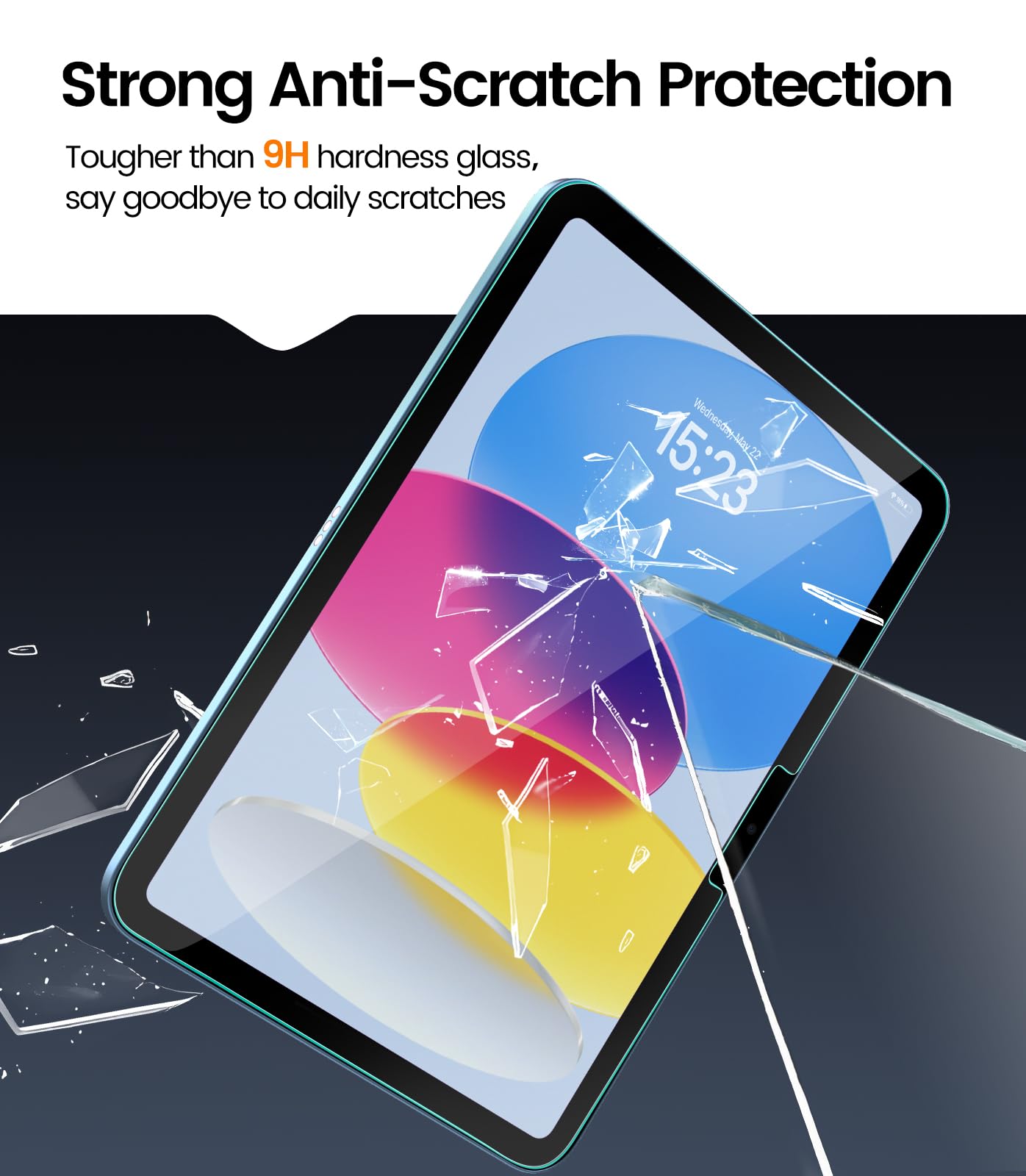 EZ-GLAZ-2 Pack Screen Protector for iPad 11th/10th Generation A16 (11/10.9 Inch, 2025/2022), 9H+ Hardness Tempered Glass with Easy Application Tray, Support Apple Pencil, Case Compatible, HD Clear