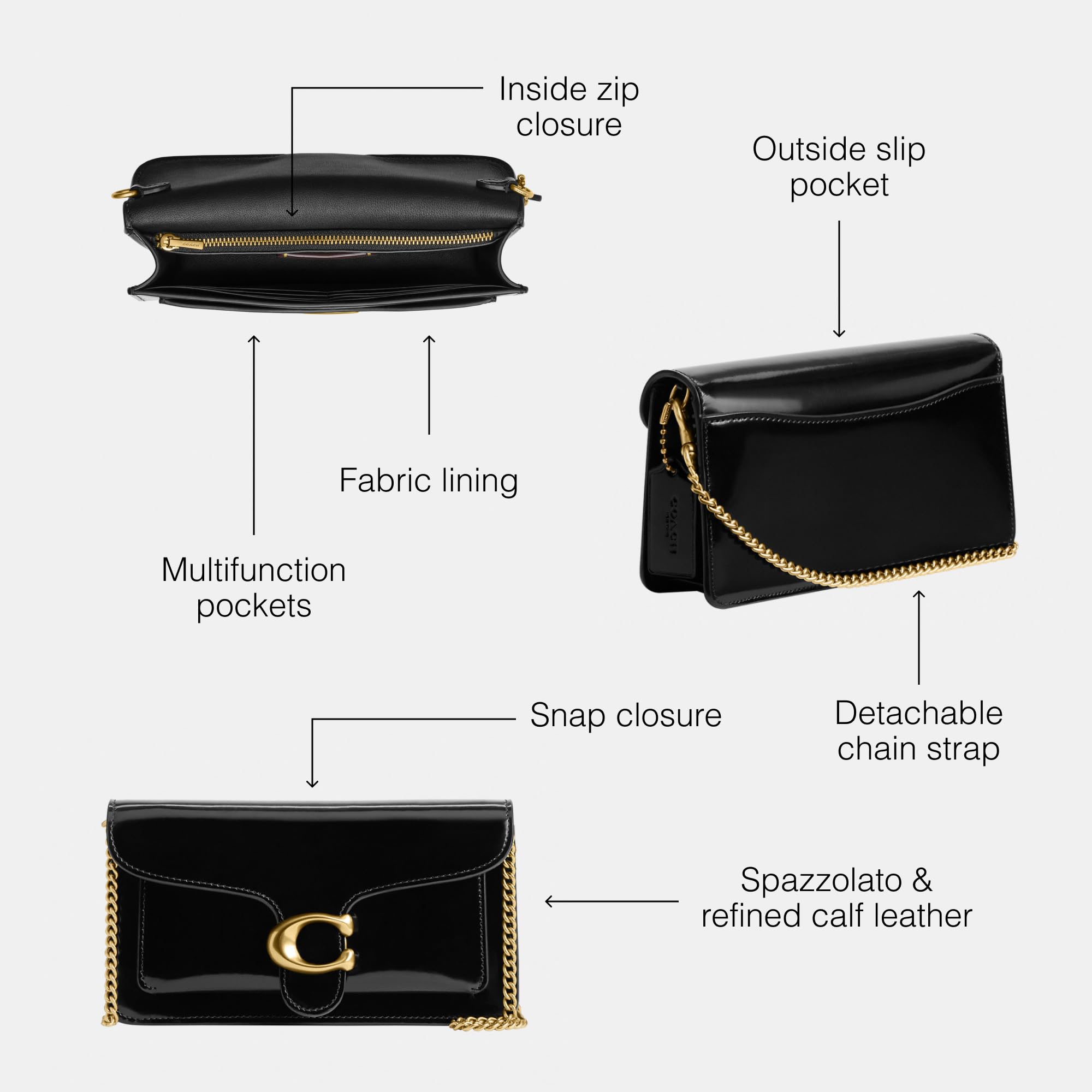 COACH Tabby Chain Clutch: B4/Black