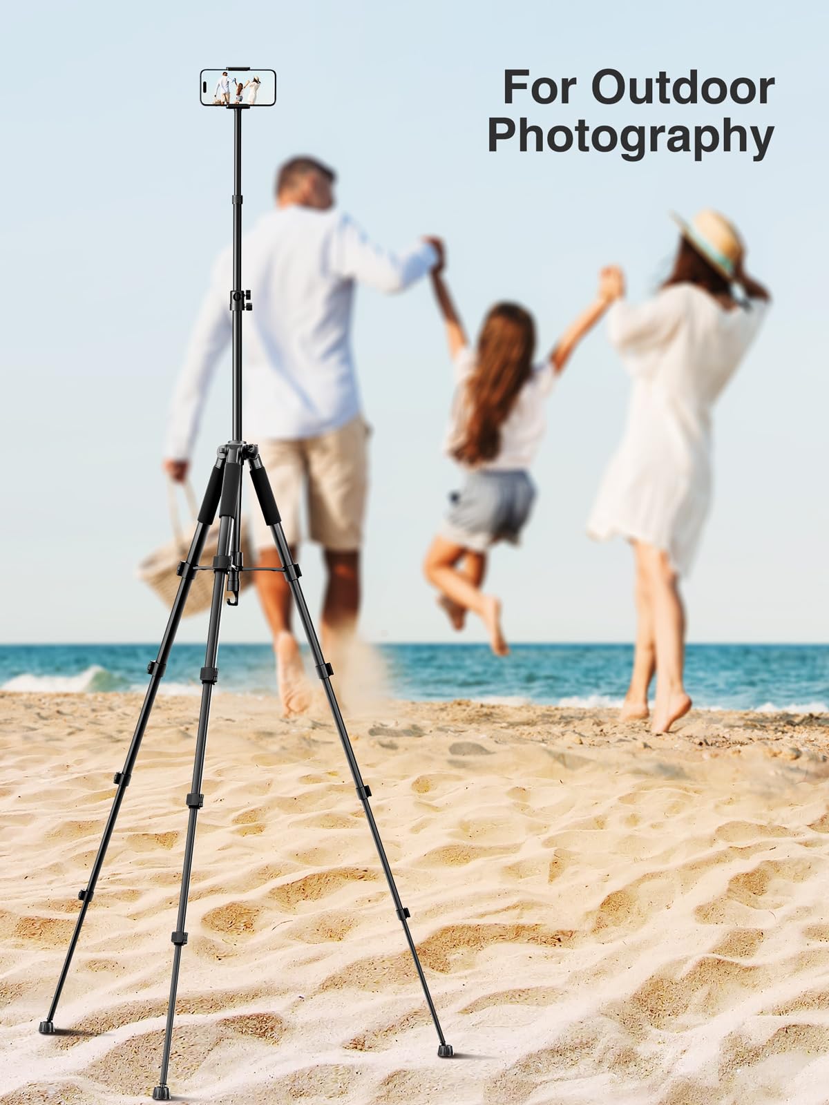 elitehood Phone Tripod for Overhead Video Recording – Updated Horizontal 59-inch Adjustable Tripod for iPhone with 25in Long Extendable Arm, 360° Rotation iPhone Stand Holder for Overhead Recording