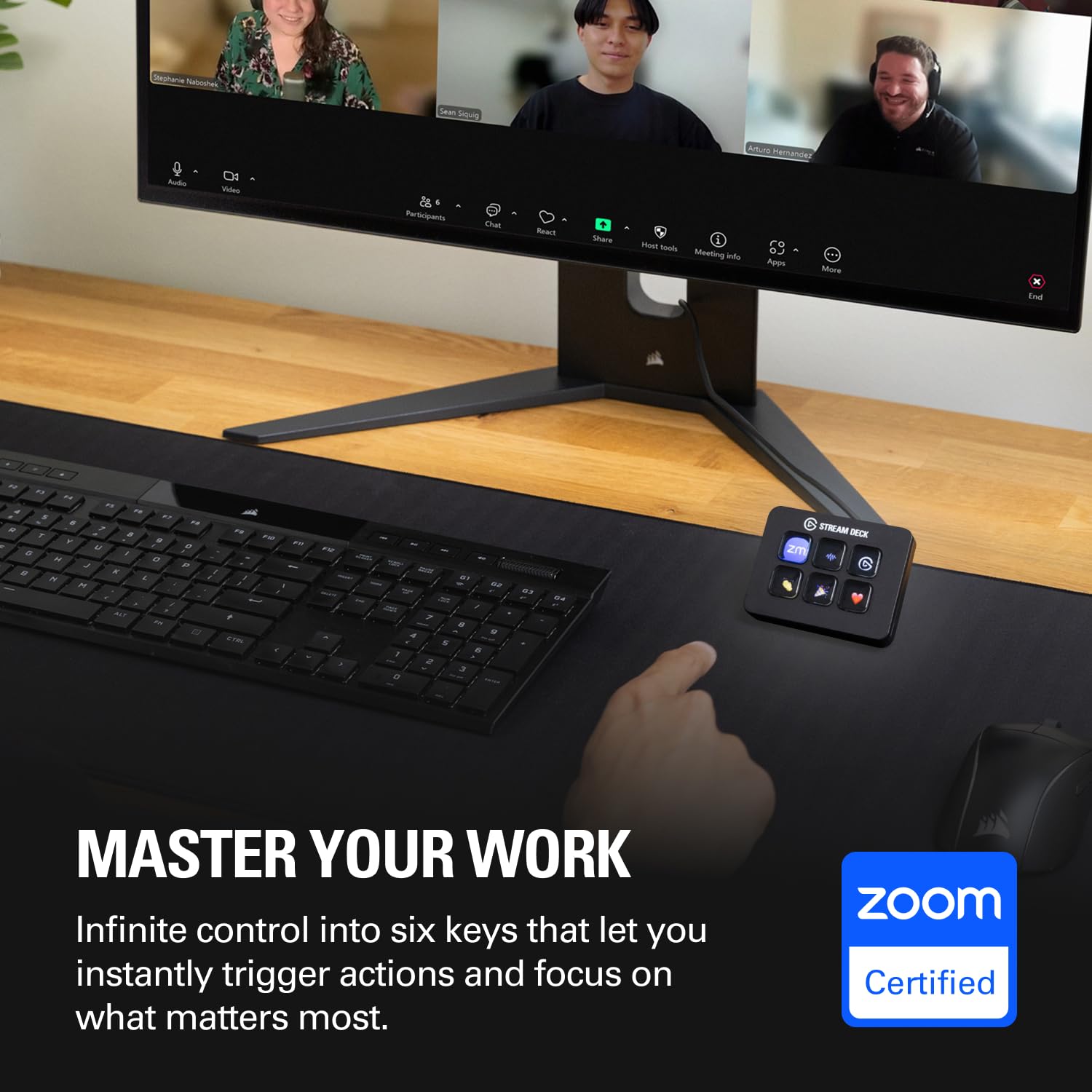 Elgato Stream Deck Mini – Control Zoom, Teams, PowerPoint, MS Office and More, Boost Productivity with Seamless Integration for Daily Apps, Set Up Shortcuts Easily, Compatible with Mac and PC