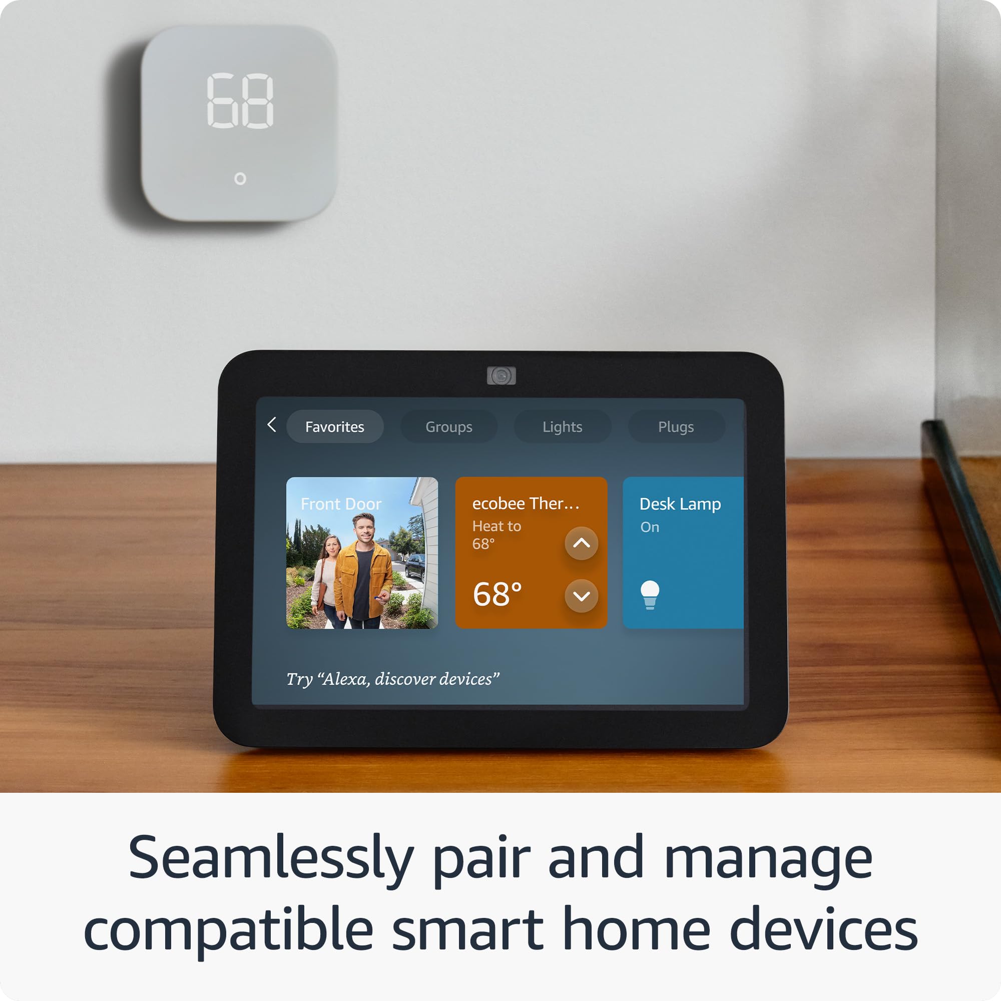 Amazon Echo Show 8 (newest model), With Spatial Audio, Smart Home Hub, and Alexa, Charcoal: Charcoal Device only