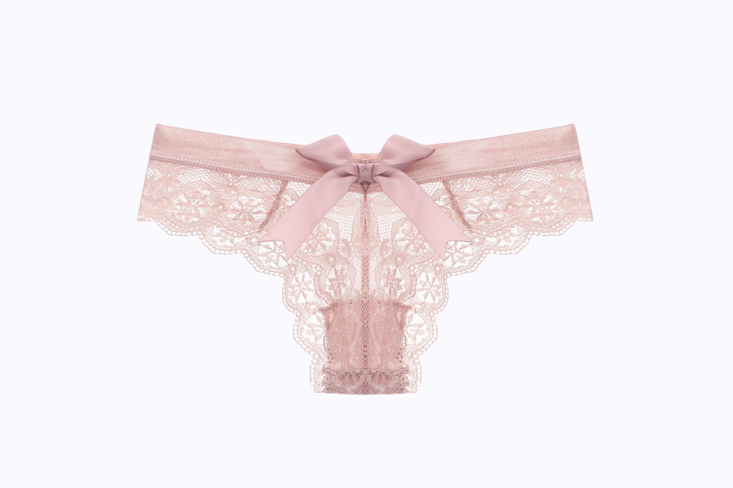 KUAOPATA Women's Lace Bow Thongs T Back Low Waist Breathable Panties Sexy Seamless V-Shape Design Floral Lace tangas: X-Large Pink,nude,red
