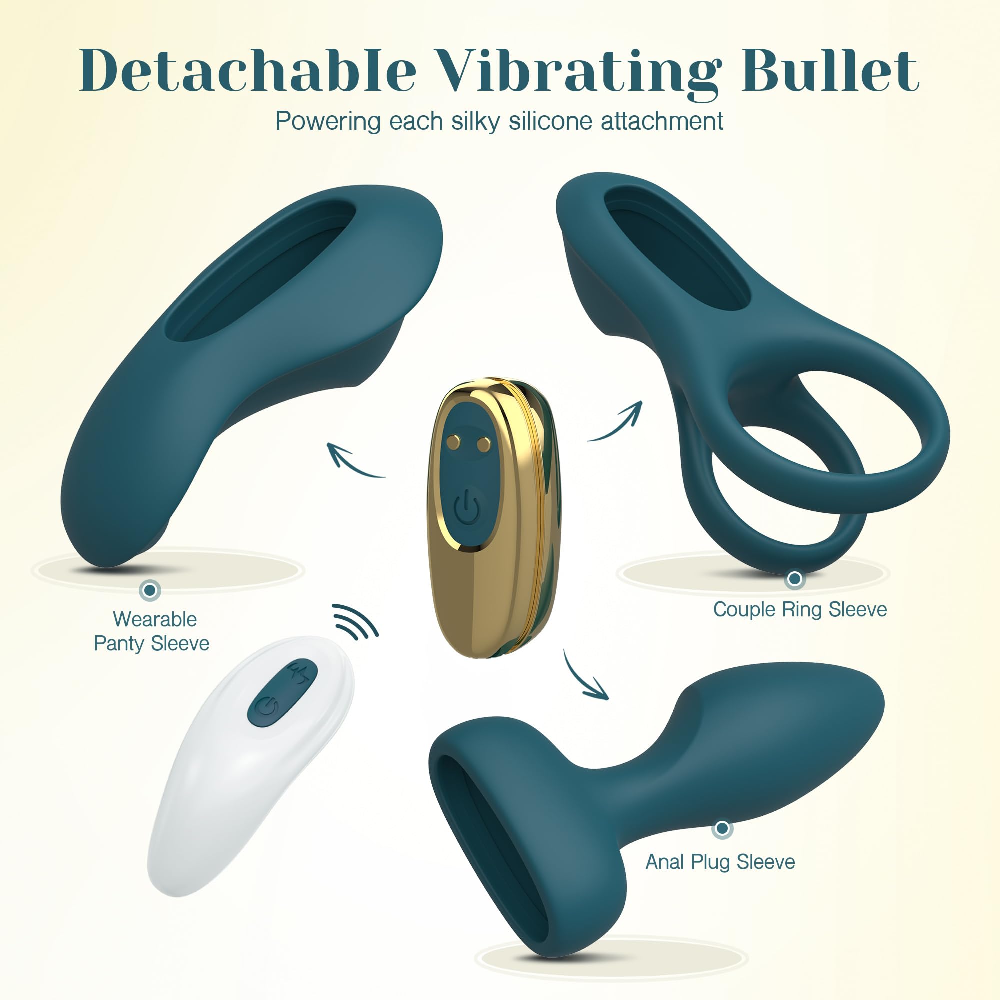 Tracy's Dog Couples Vibrator Kit - Includes Vibrating Cock Ring, Panty Vibrator & Butt Plug with Removable Rechargeable Bullet, Remote-Controlled Adult Sex Toy Set for Women & Couples Pleasure Play: Green