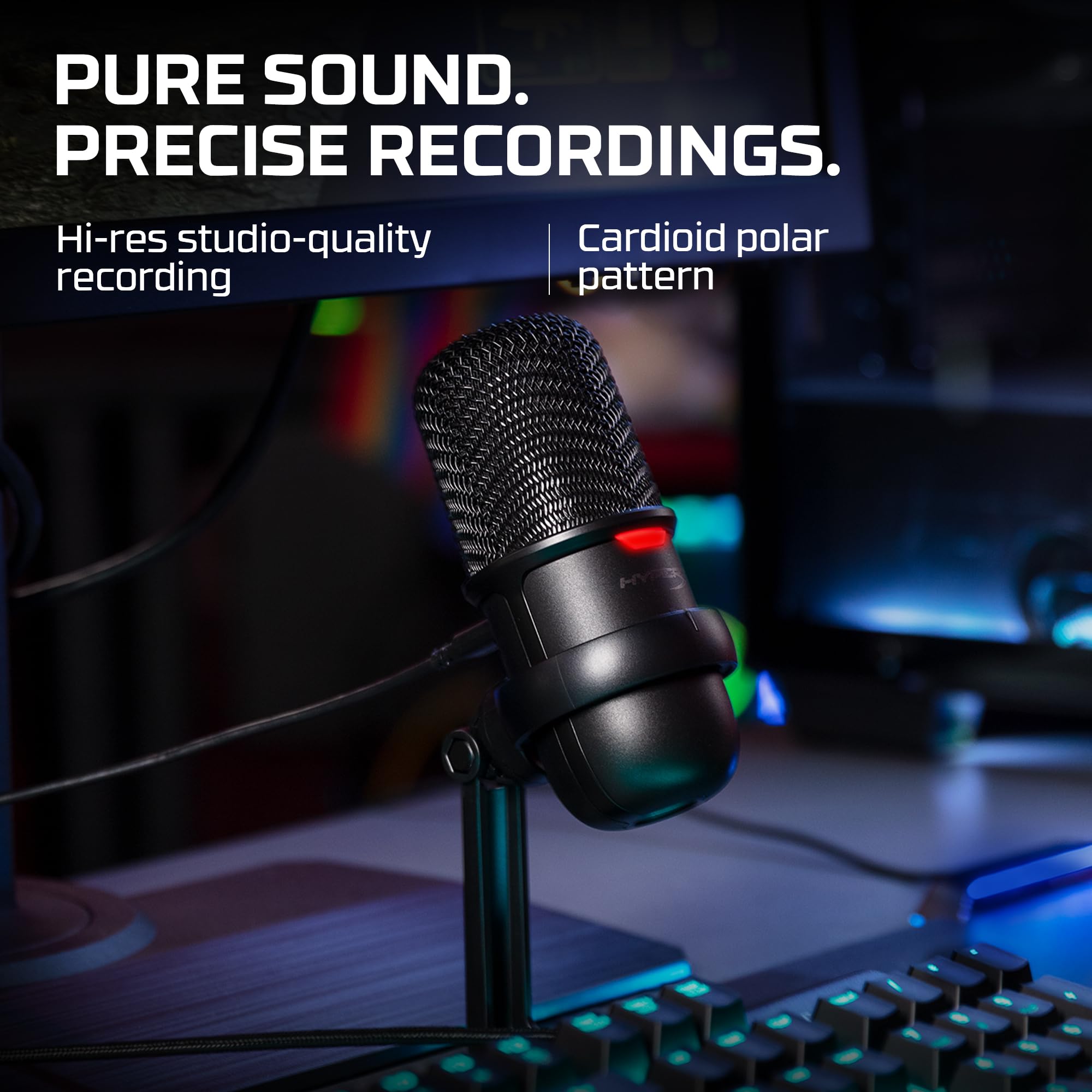 HyperX SoloCast – USB Condenser Gaming Microphone, for PC, PS4, PS5 and Mac, Tap-to-Mute Sensor, Cardioid Polar Pattern, great for Streaming, Podcasts, Twitch, YouTube, Discord,Black: Microphone Black