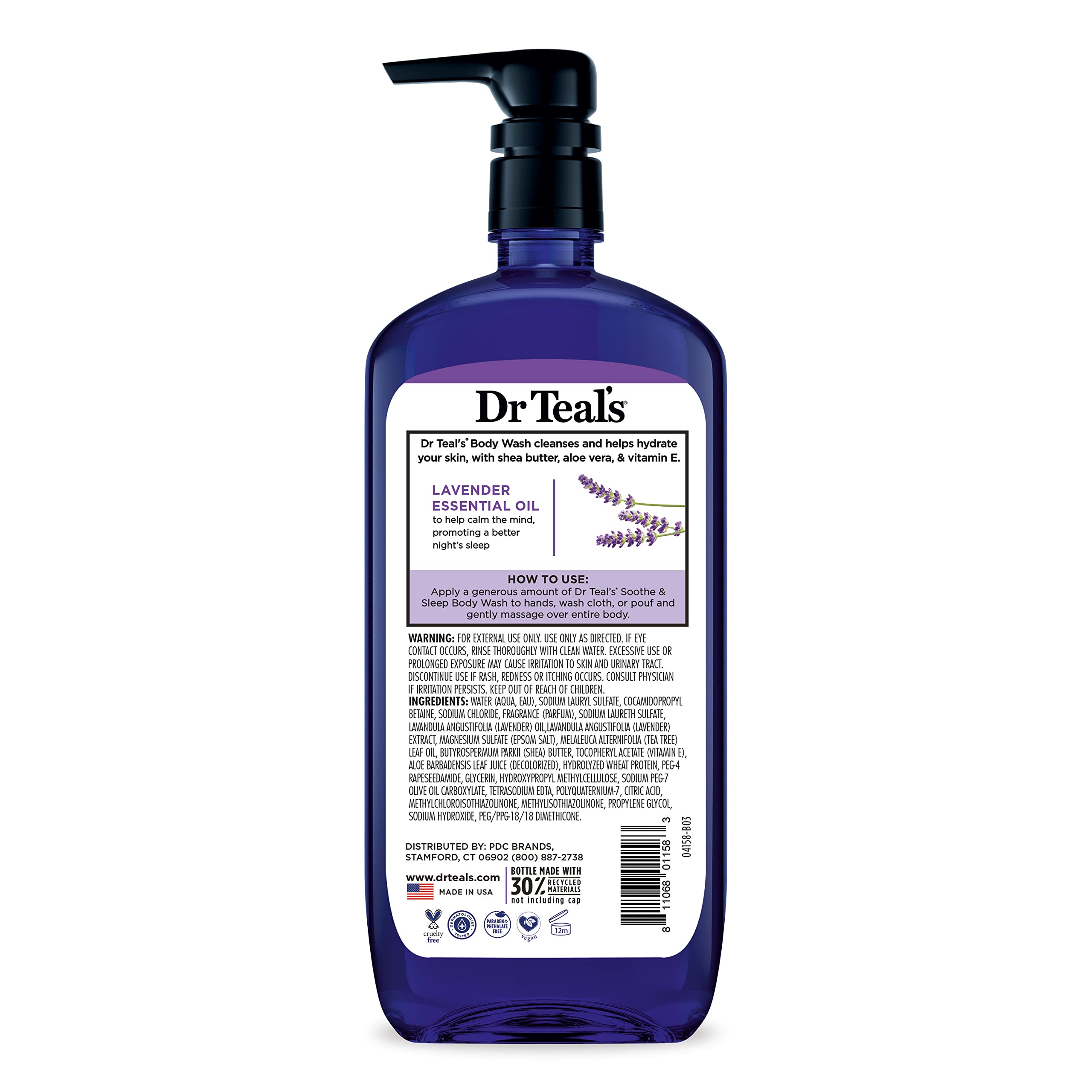 Dr Teal's Body Wash with Pure Epsom Salt, Soothe & Sleep with Lavender, 24 fl oz (Pack of 2): Lavender & Eucalyptus
