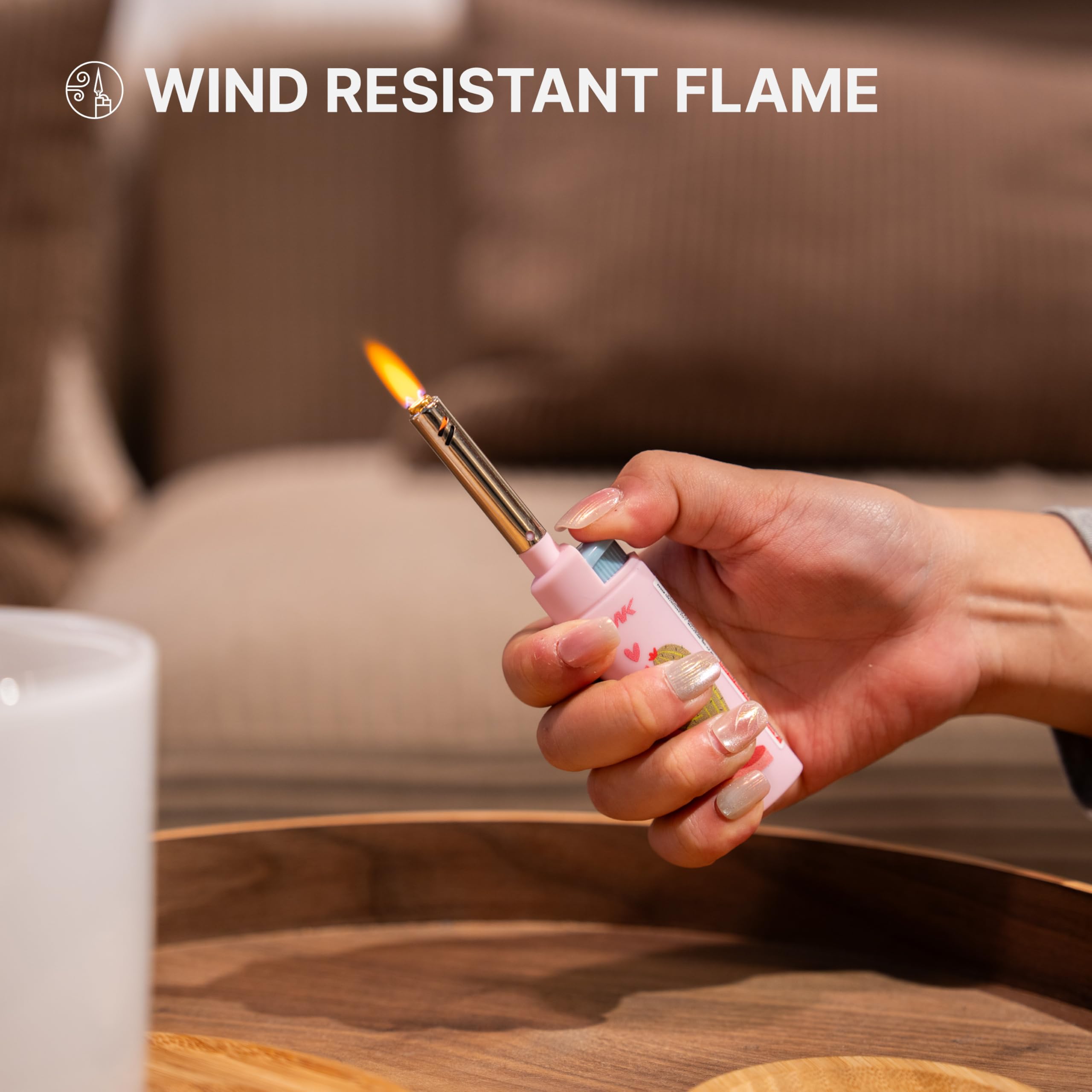MK Lighter Candle Lighters, Windproof Flame, Ideal as Lighters for Candle, Camping Lighters, Outdoor, Butane Refillable (Charm-5PC): Polar Love-4pc
